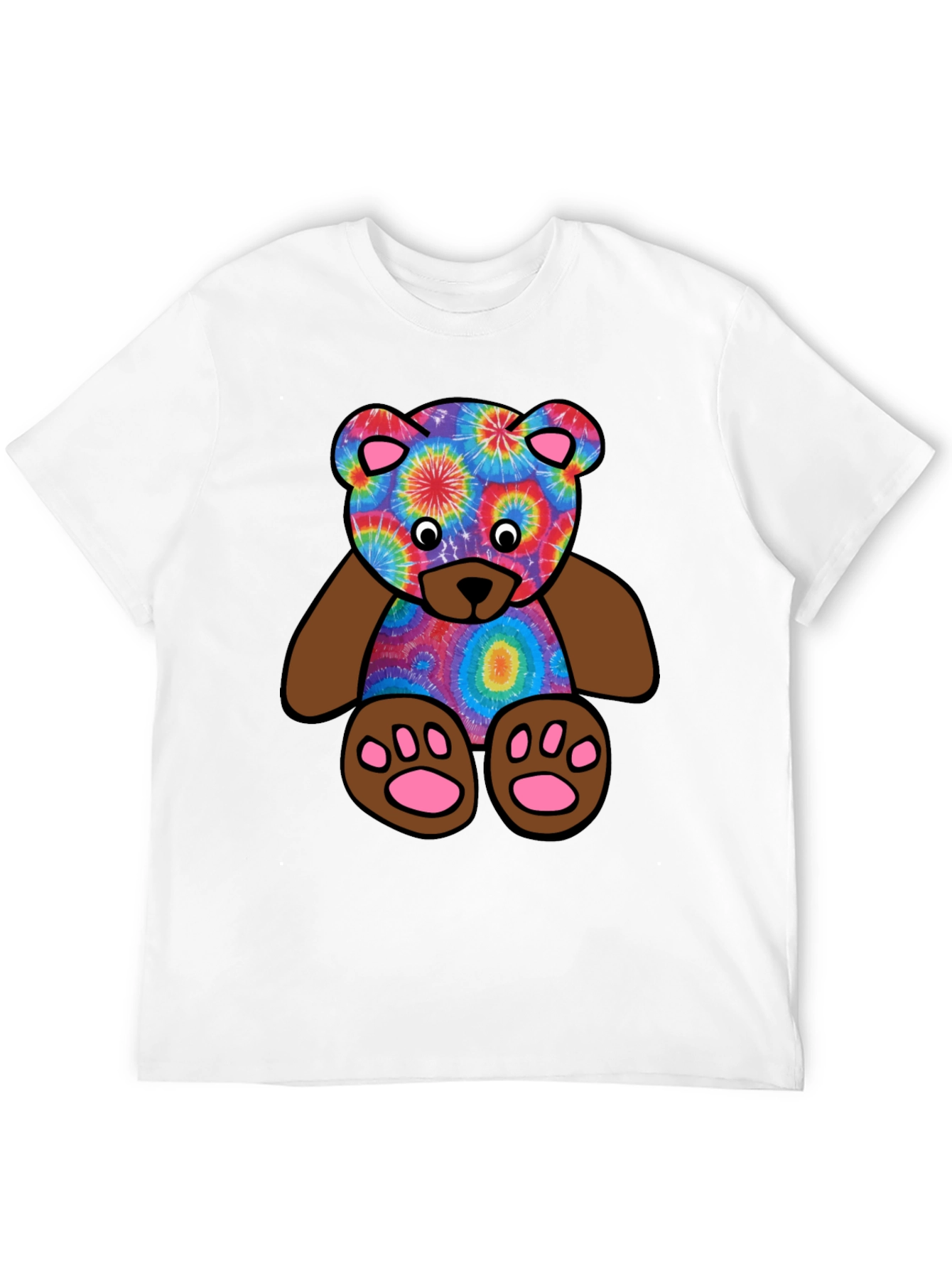 Black Tie-Dye Teddy Bear Graphic T-Shirt view 12