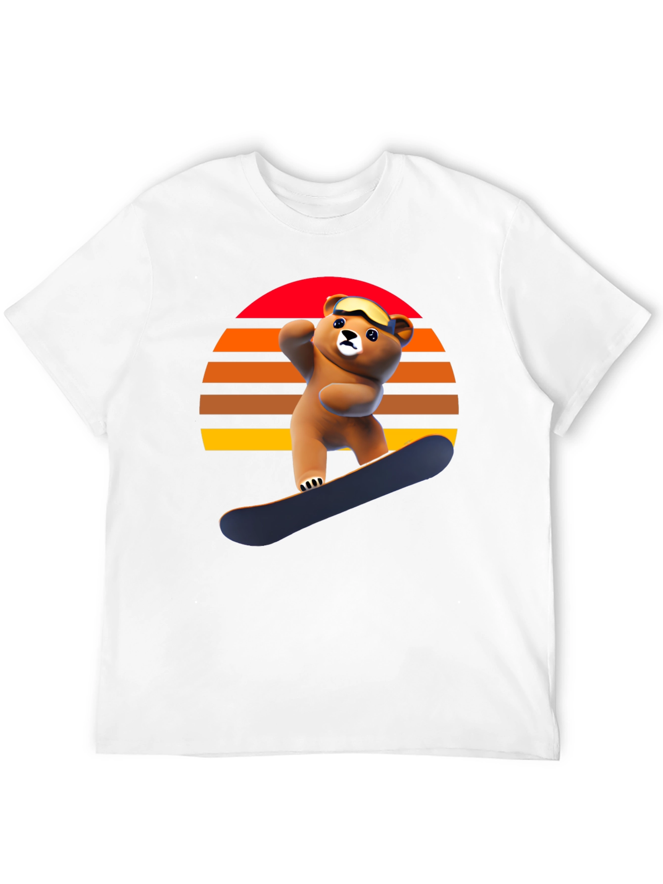 Black Snowboarding Bear Graphic Tee - Retro Style view 12