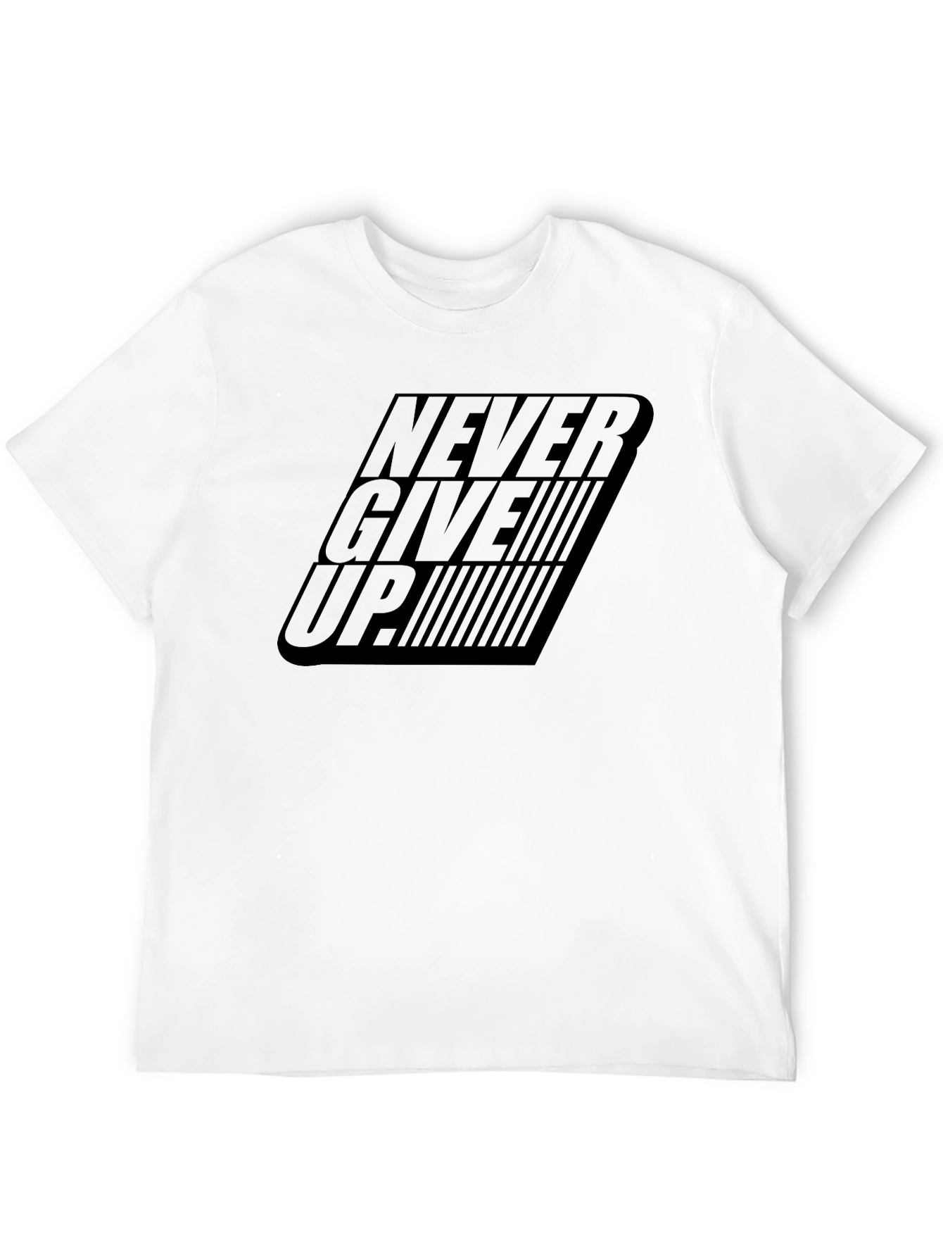 Black Never Give Up T-Shirt Motivational Tee view 12