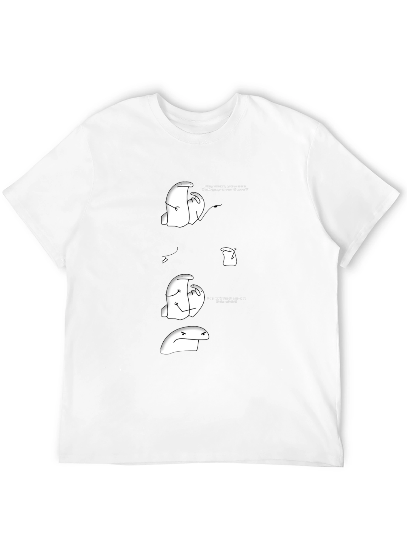 Black Humorous Cartoon Graphic Tee - Black Casual T-Shirt view 12