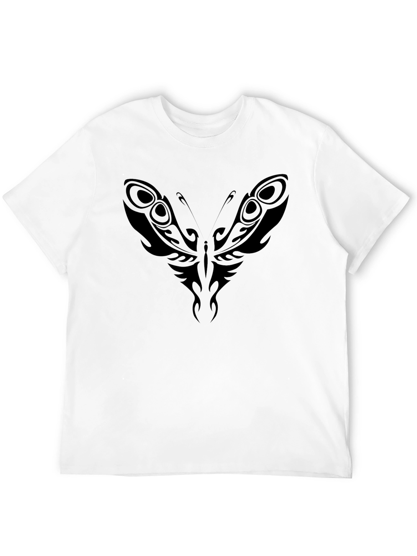 Black Tribal Butterfly Black T-Shirt view 12