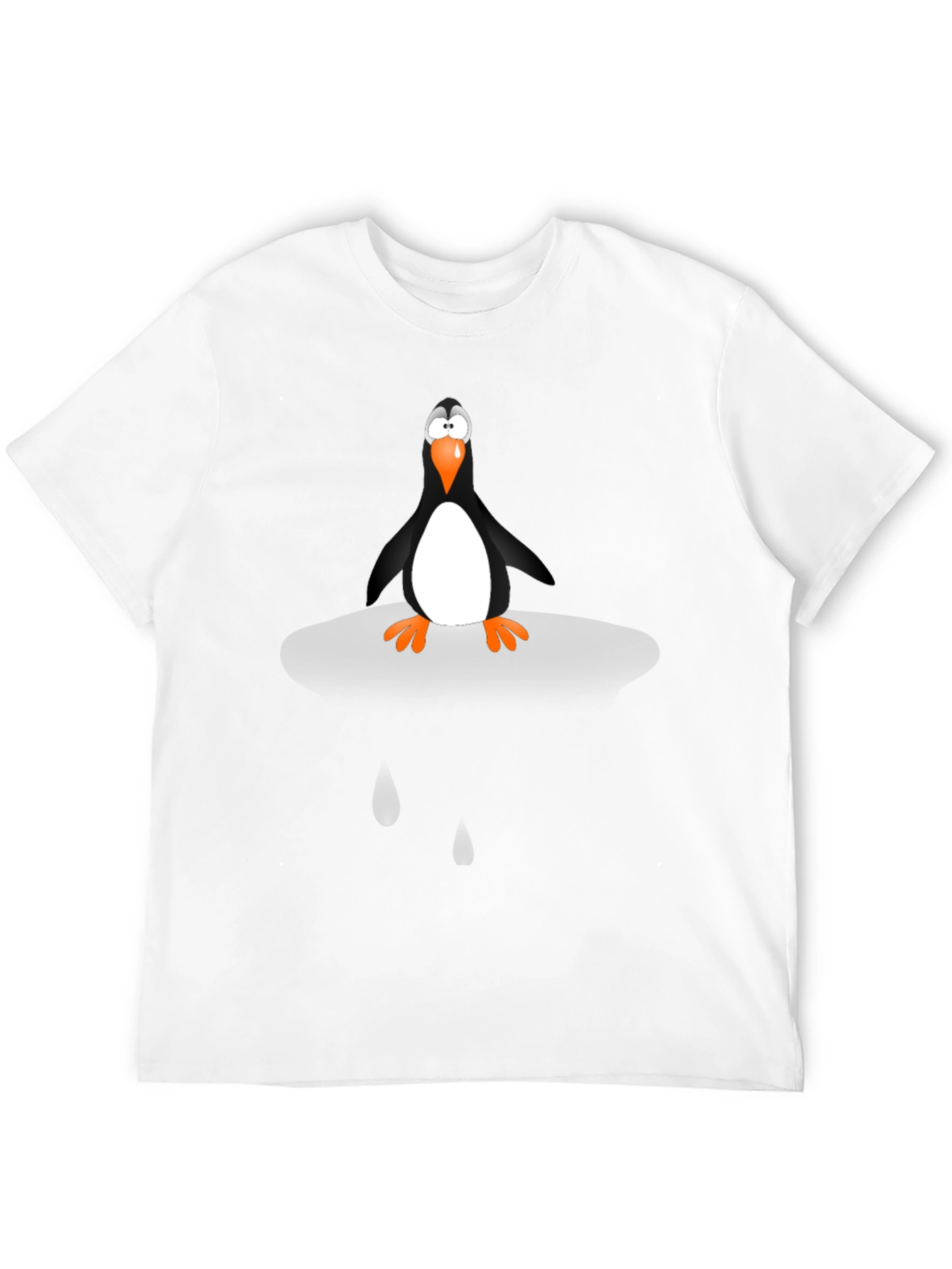 Black Penguin Cartoon Graphic Tee - Unisex Black T-Shirt view 12