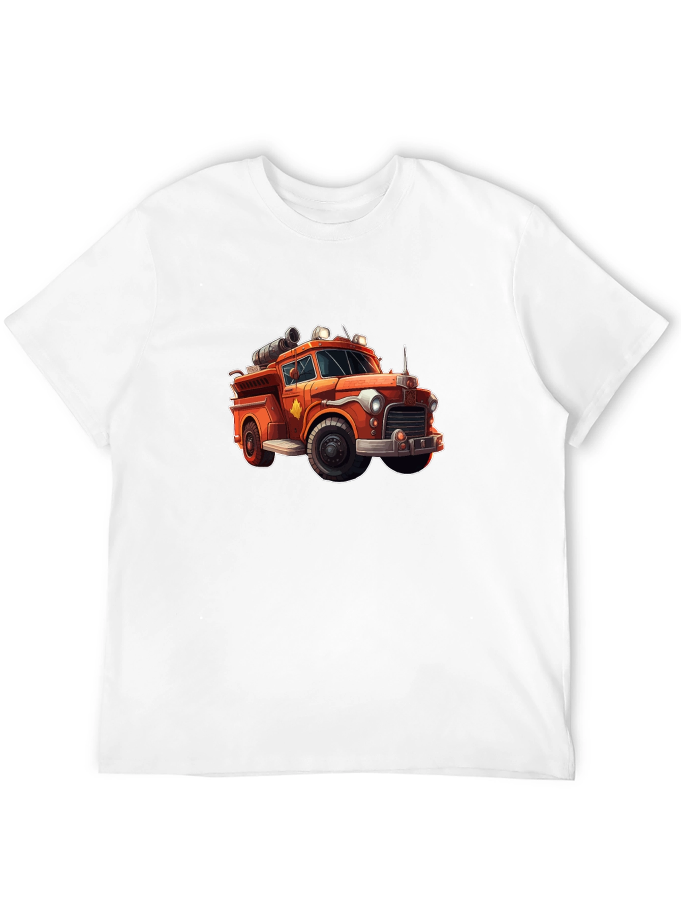 Black Vintage Cartoon Firetruck T-Shirt view 12