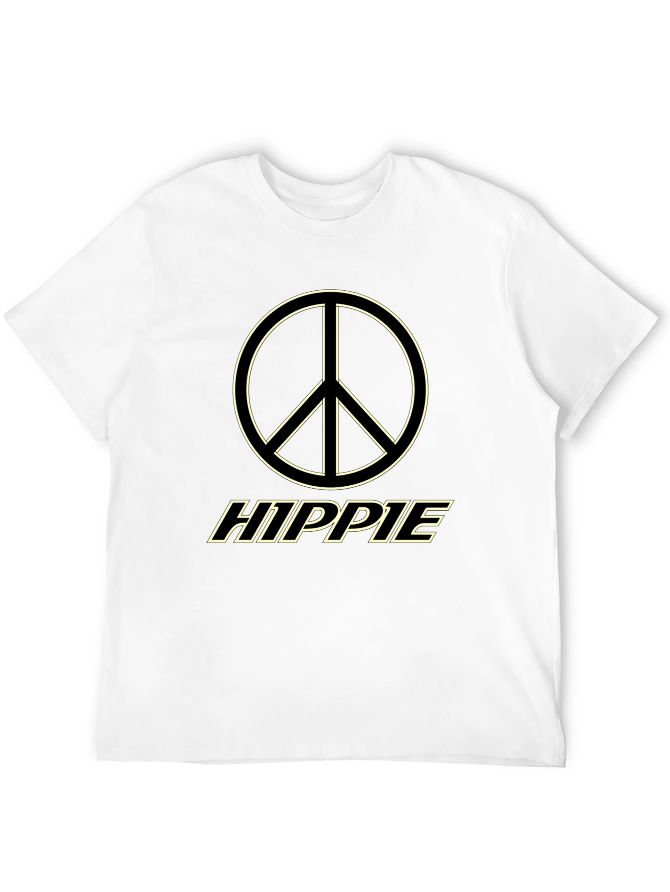 Black Hippie Peace Sign Graphic Tee view 12