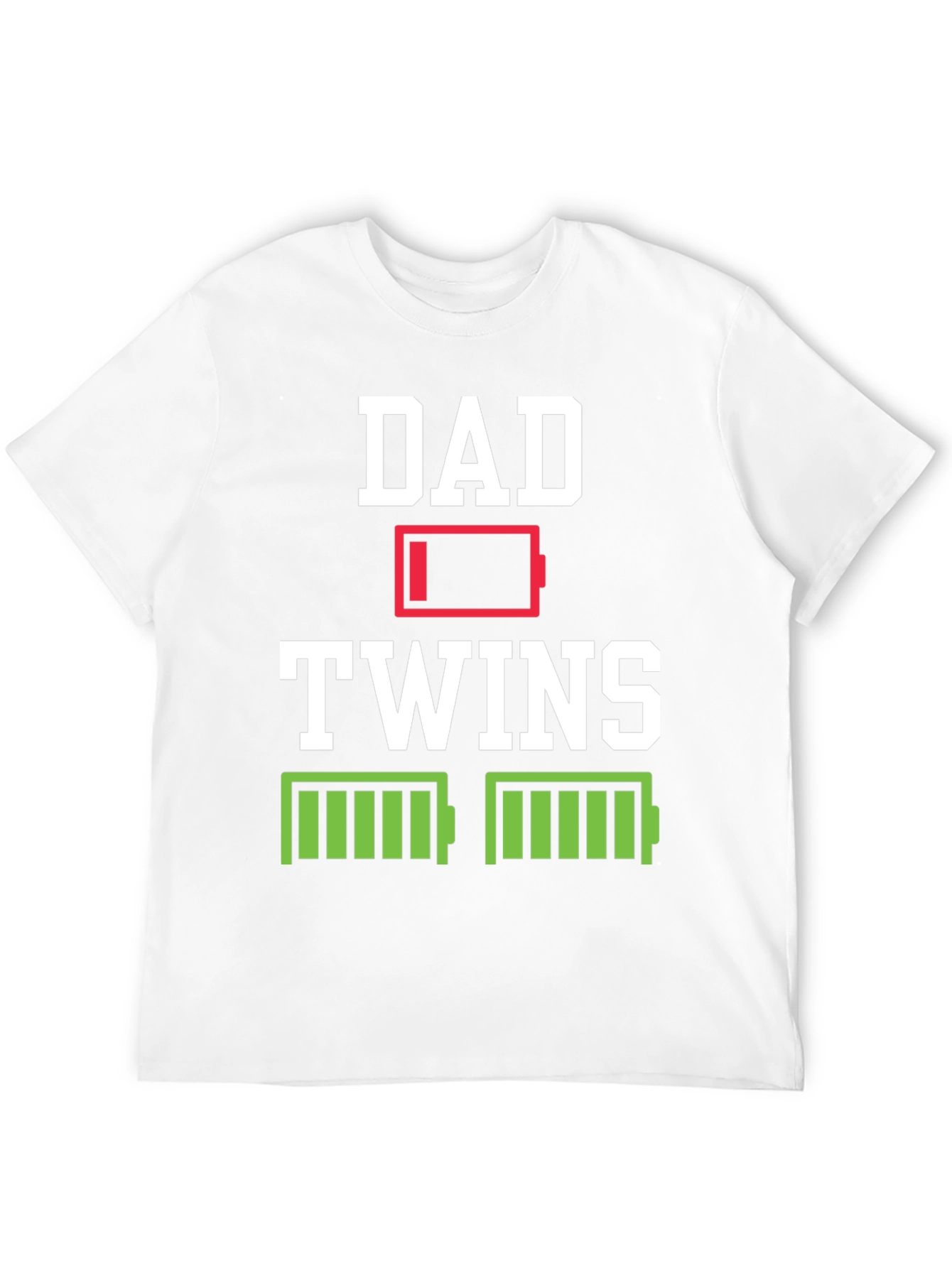Black Dad of Twins Low Battery T-Shirt view 12