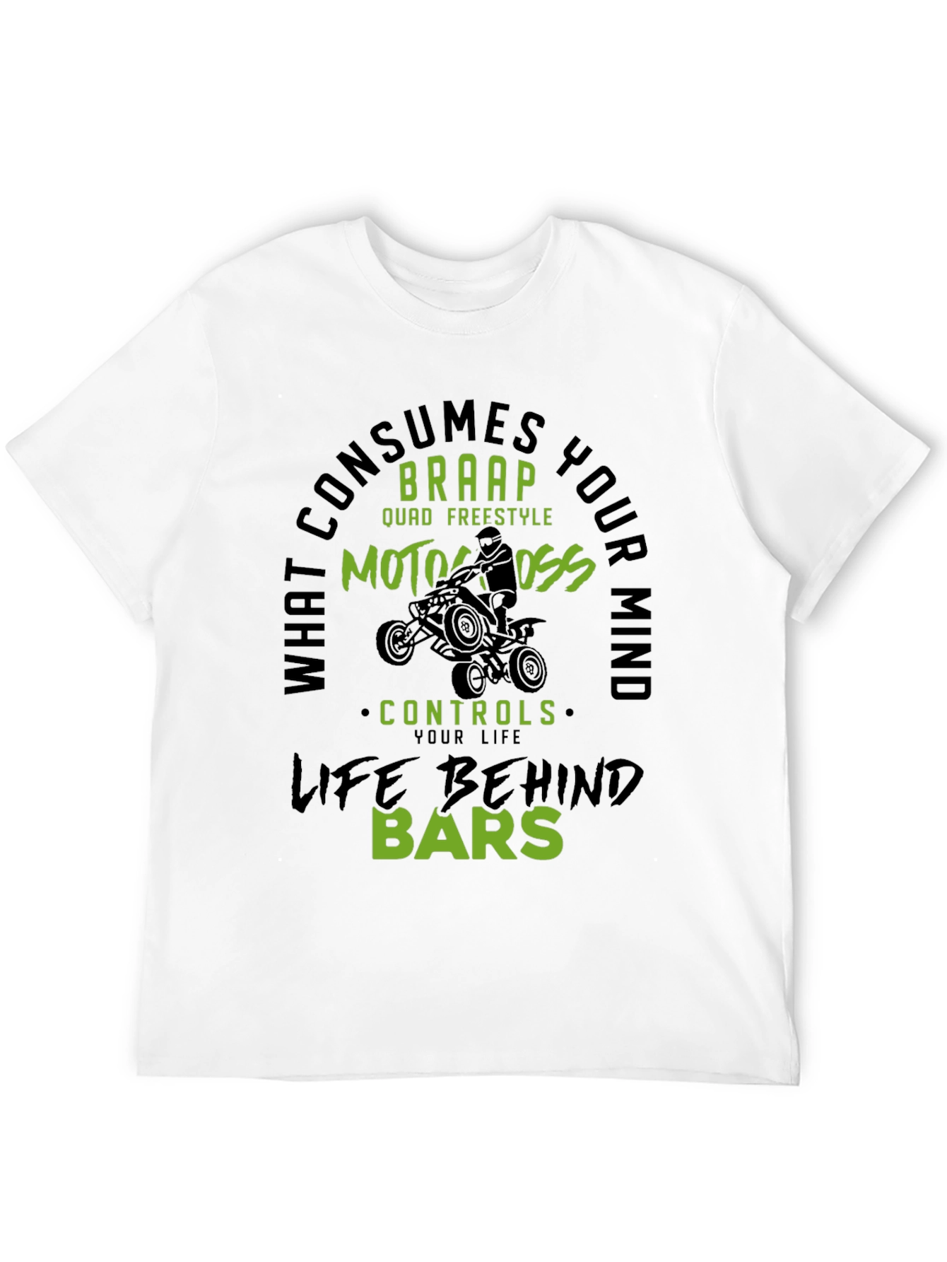 Black Motocross Life Behind Bars Graphic Tee view 12