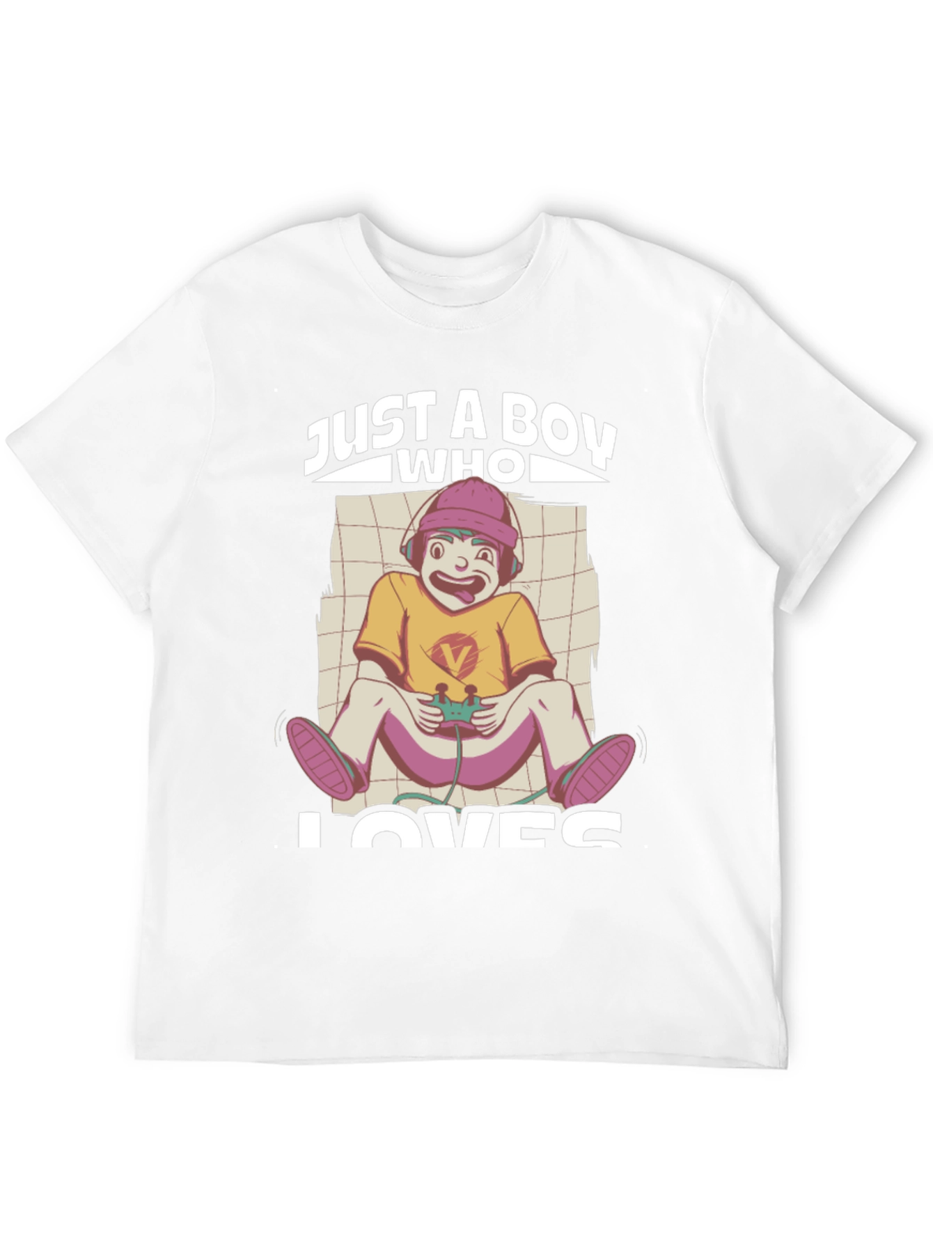 Black Just a Boy Who Loves Gaming Black T-Shirt view 12