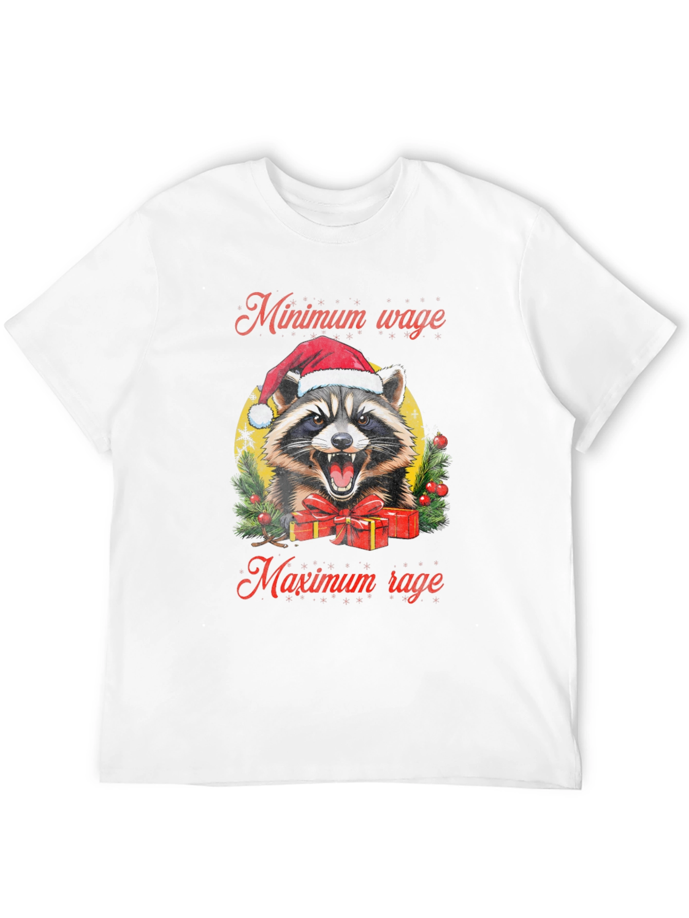 Black Minimum Wage Maximum Rage Raccoon Graphic Tee view 12