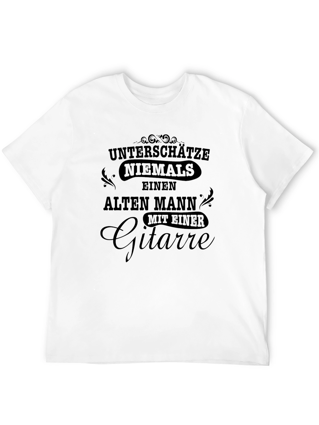 Black Black T-Shirt: Never Underestimate An Old Man With A Guitar view 12