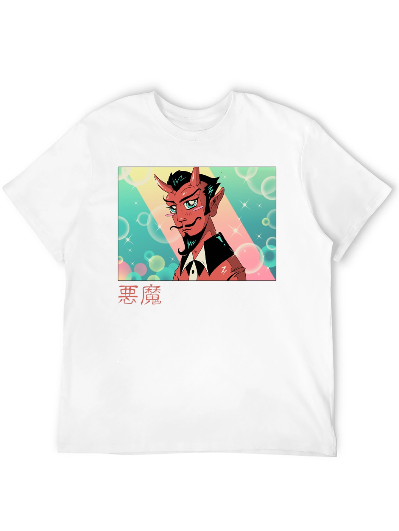 Black Anime Devil Graphic Tee - Soft Cotton Black T-Shirt view 12