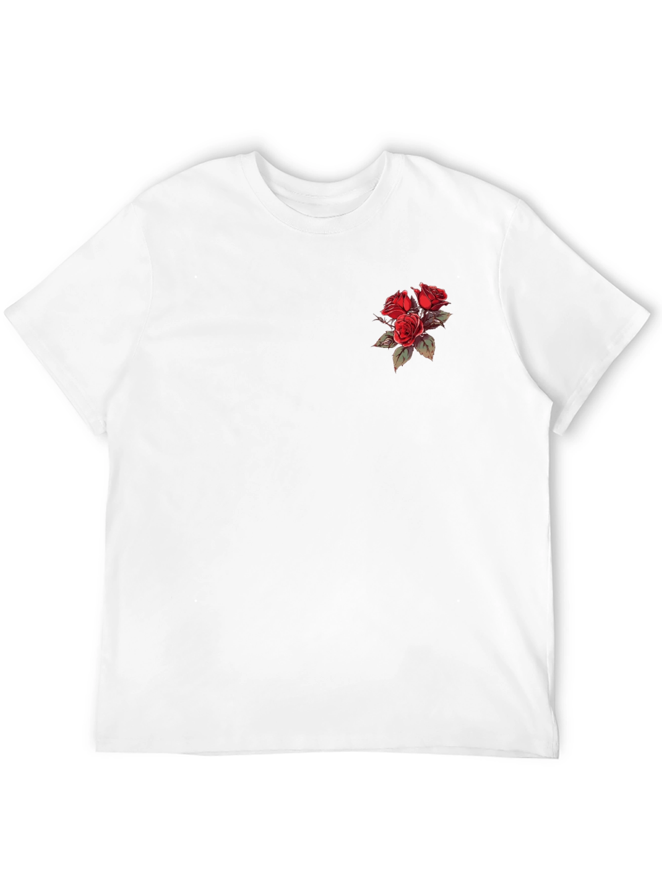 Black Black T-Shirt with Rose Bouquet Design view 12