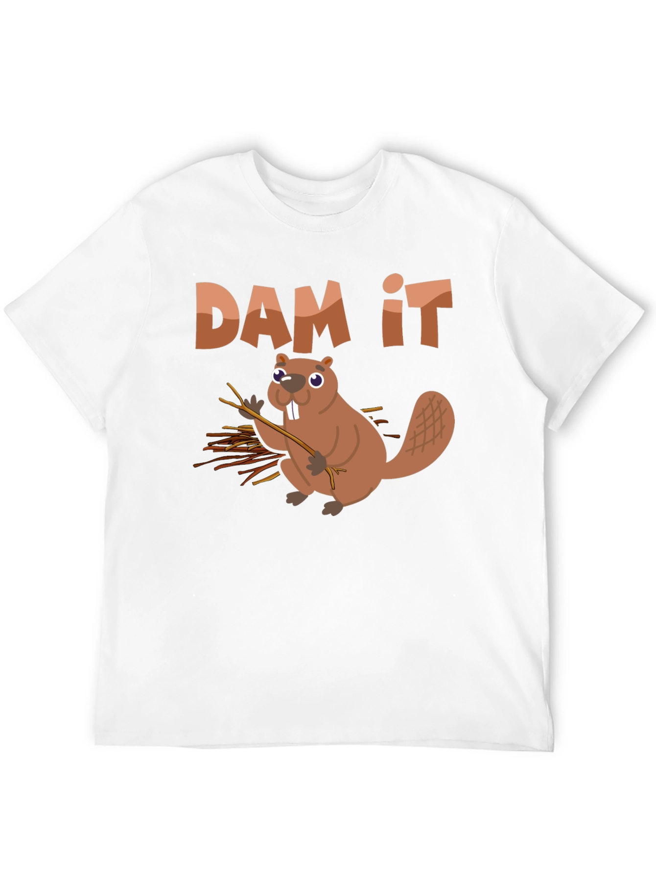 Black Funny Beaver "Dam It" Graphic T-Shirt view 12