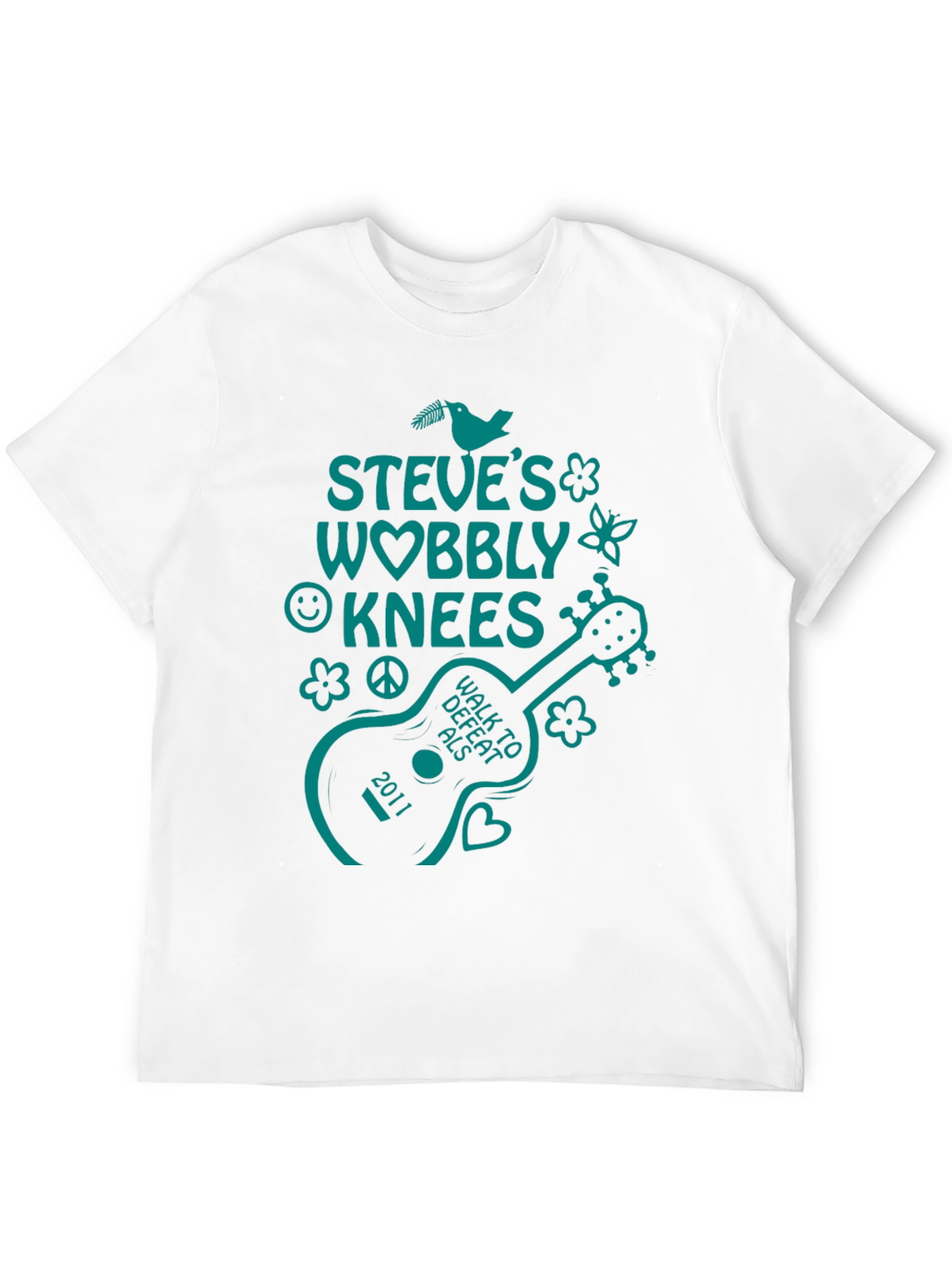 Black Steve's Wobbly Knees Walk to Defeat ALS T-Shirt view 12