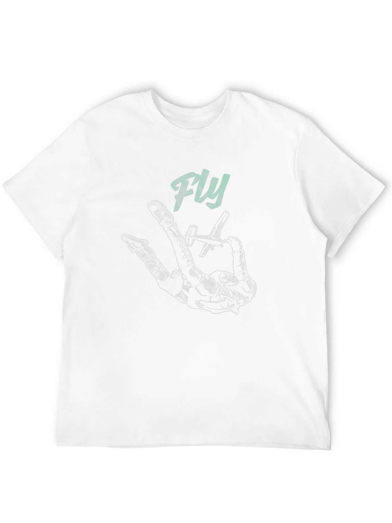 Black Fly High Black T-Shirt - Skydiver Design view 12