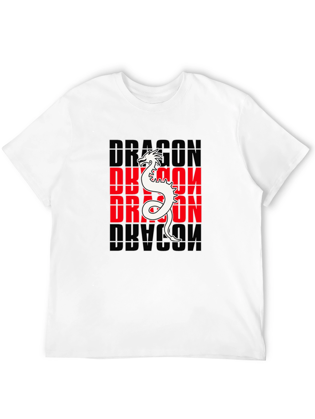 Black Dragon Graphic Print Crew Neck T-Shirt - Black view 12