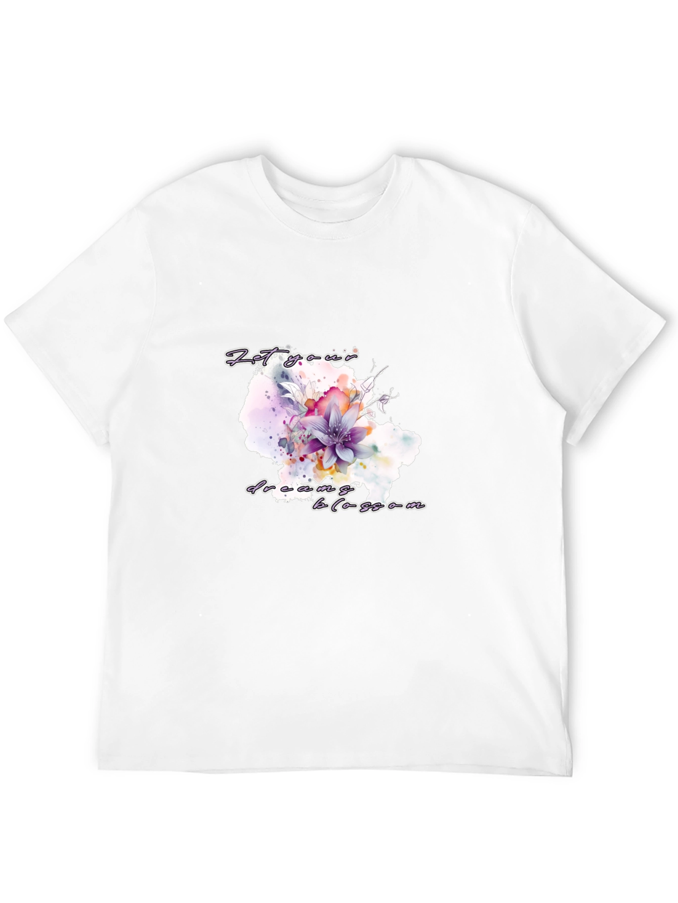 Black Floral Bloom Graphic Tee - Let Your Dreams Blossom view 12