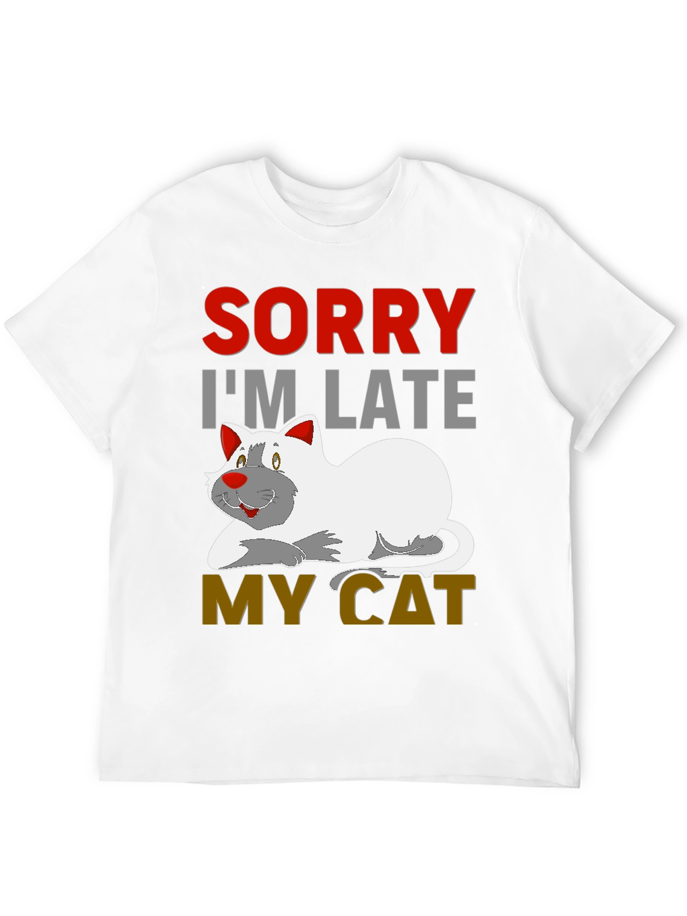 Black Sorry I'm Late My Cat Black T-Shirt view 12