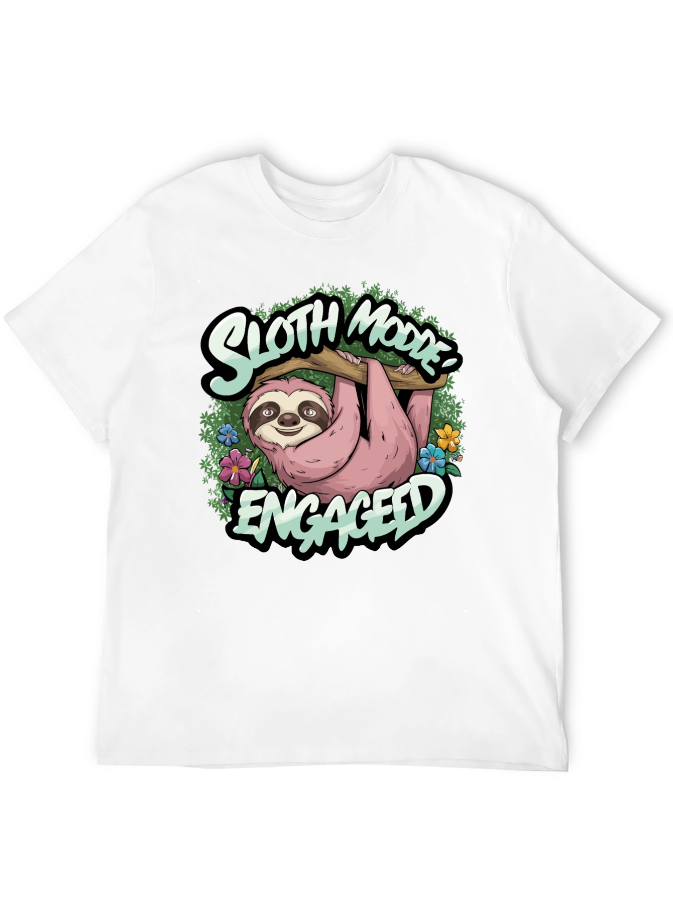 Black Sloth Mode Engaged Tee - Relaxed Casual Wear view 12