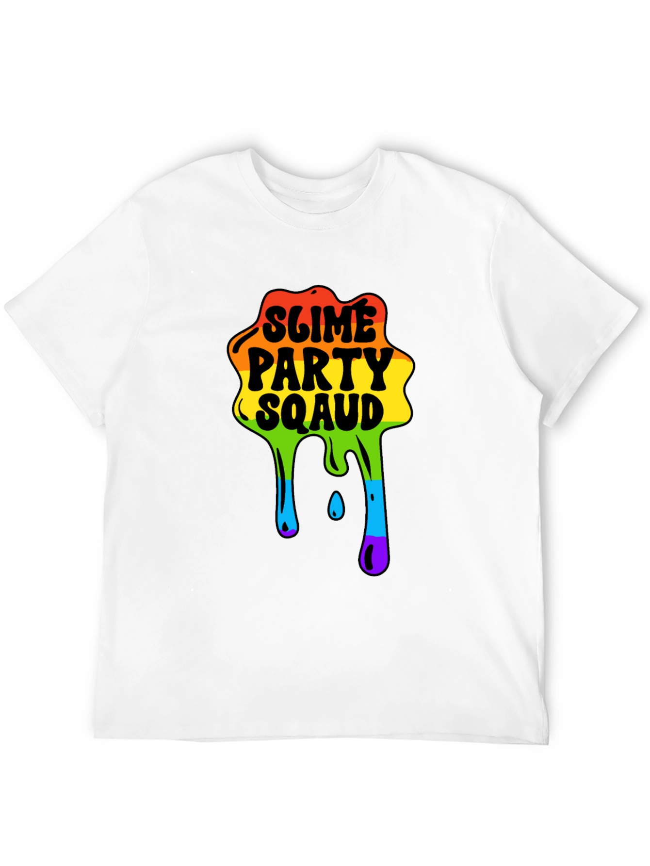 Black Slime Party Squad Tee Rainbow Drip Graphic view 12