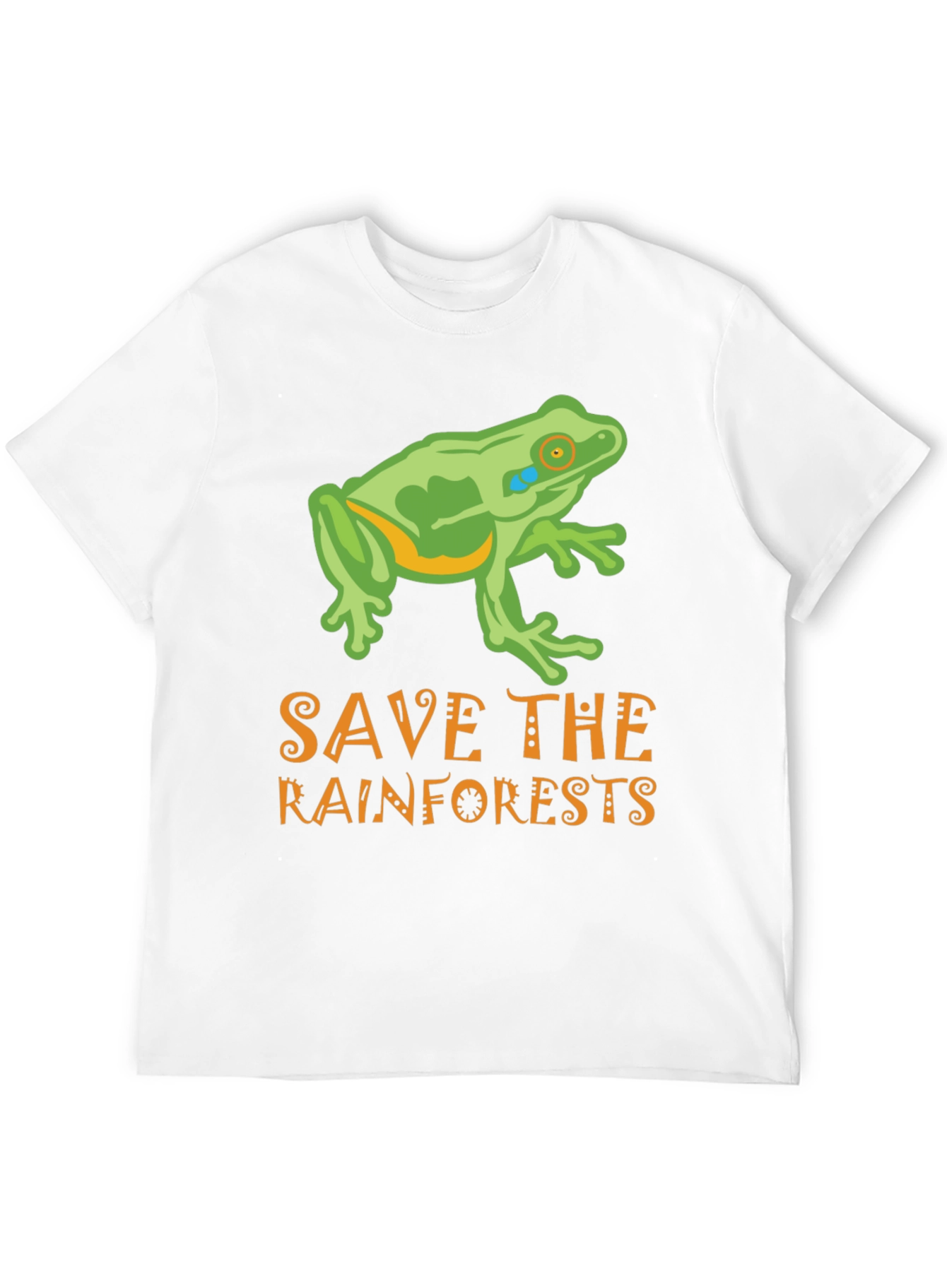 Black Save the Rainforests Frog Graphic T-Shirt view 12