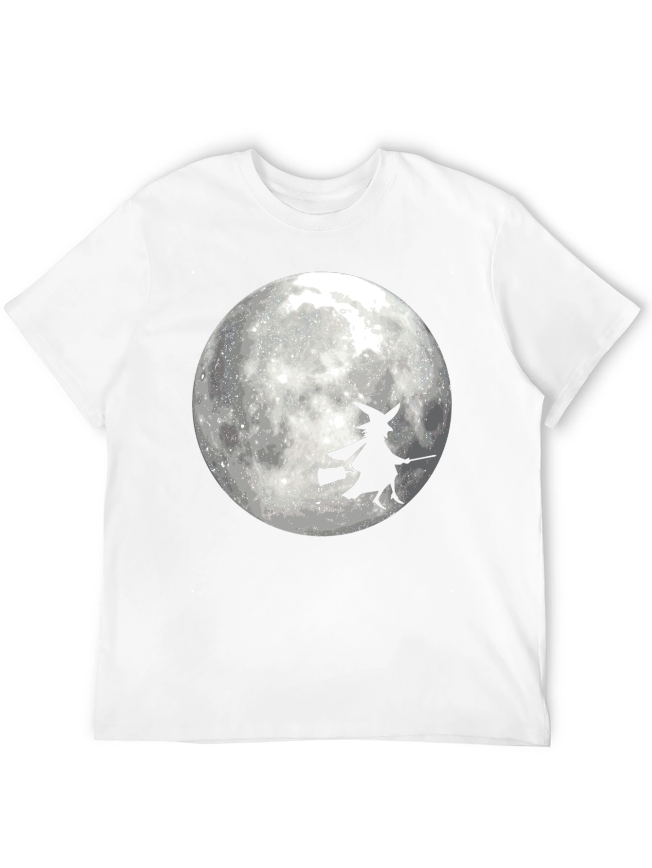 Black Halloween Witch on Moon Black T-Shirt view 12