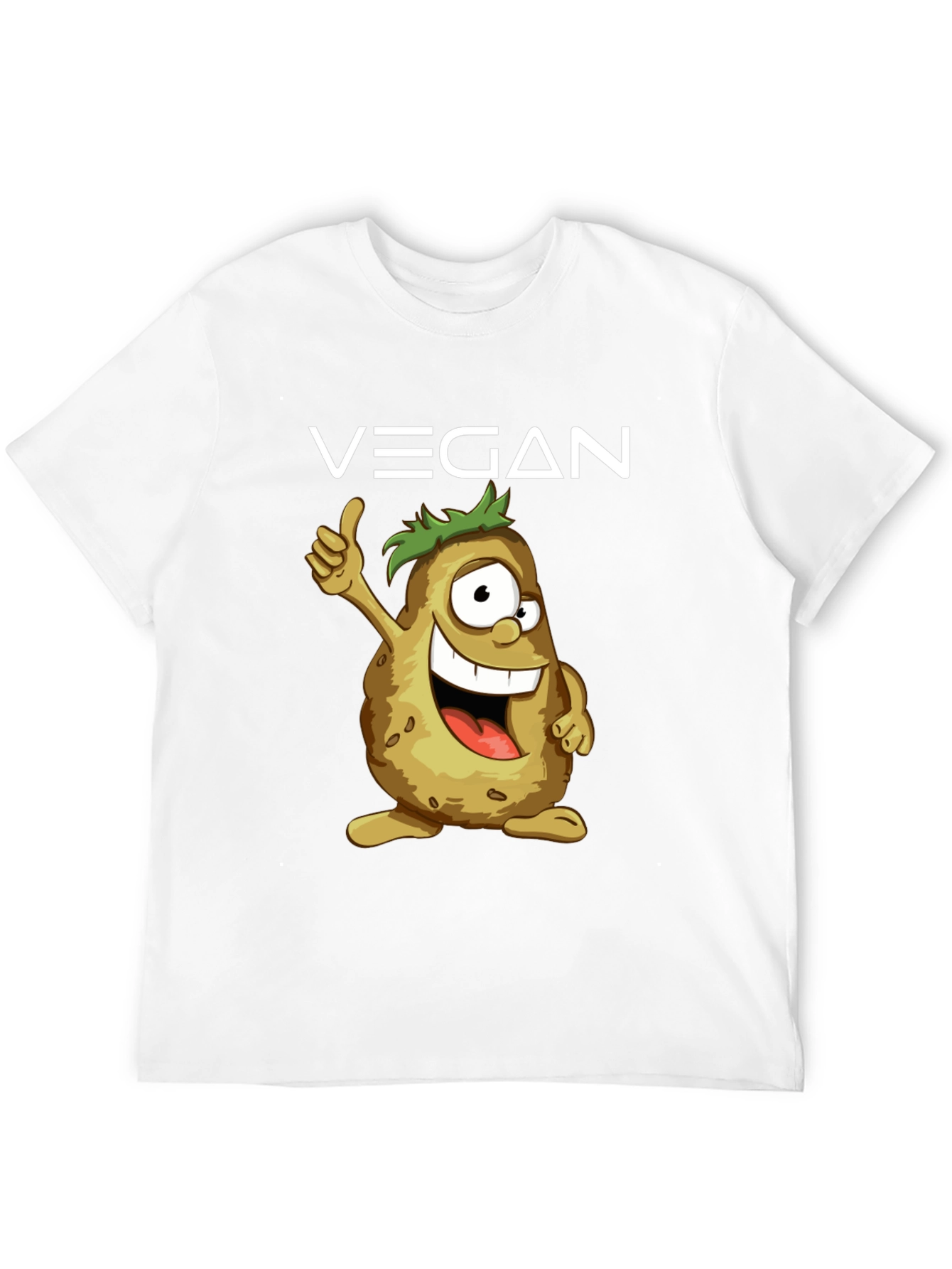 Black Vegan Potato Cartoon T-Shirt view 12