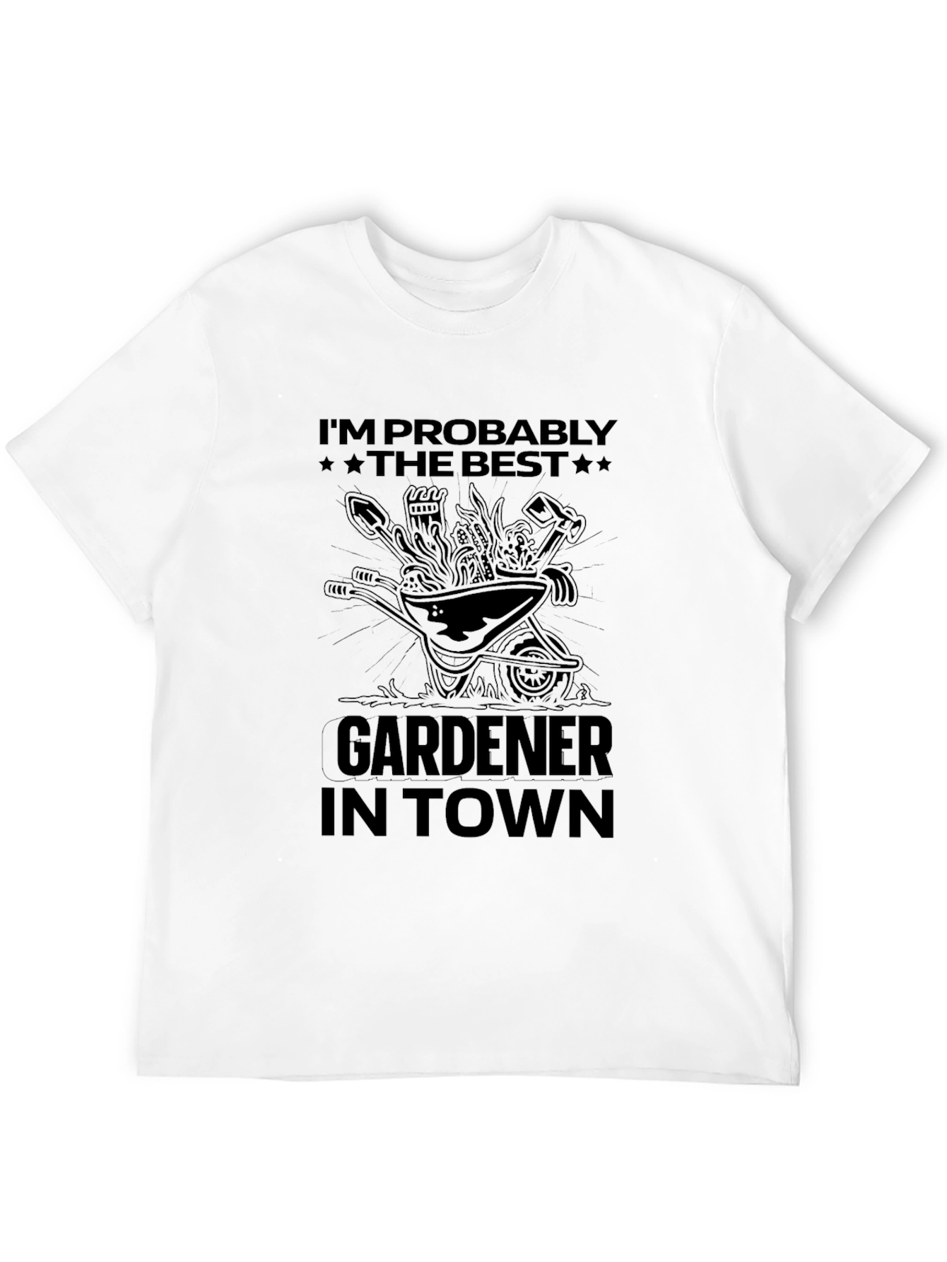 Black Best Gardener in Town T-Shirt view 12