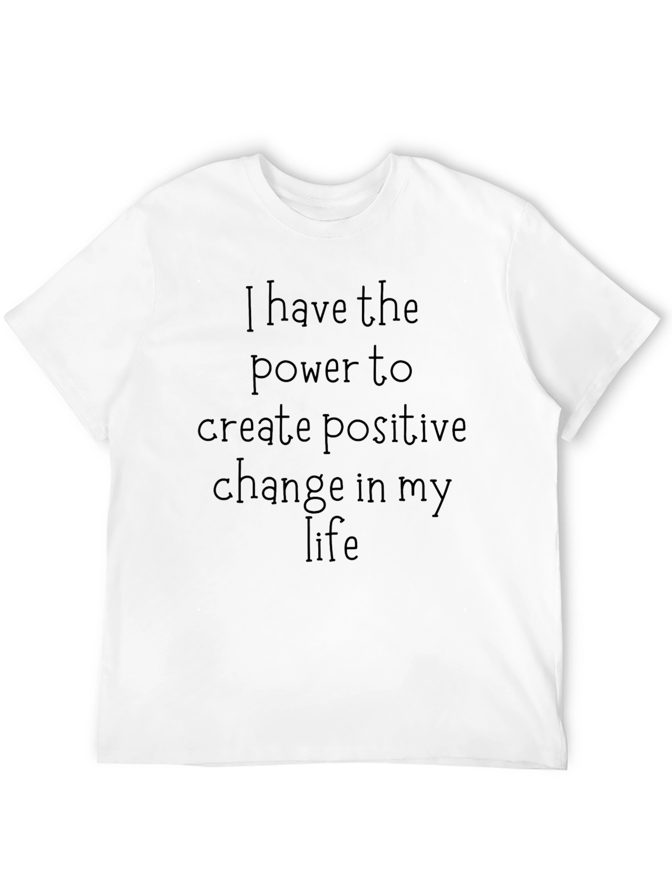 Black Inspirational Message Tee - Positive Change T-Shirt view 12