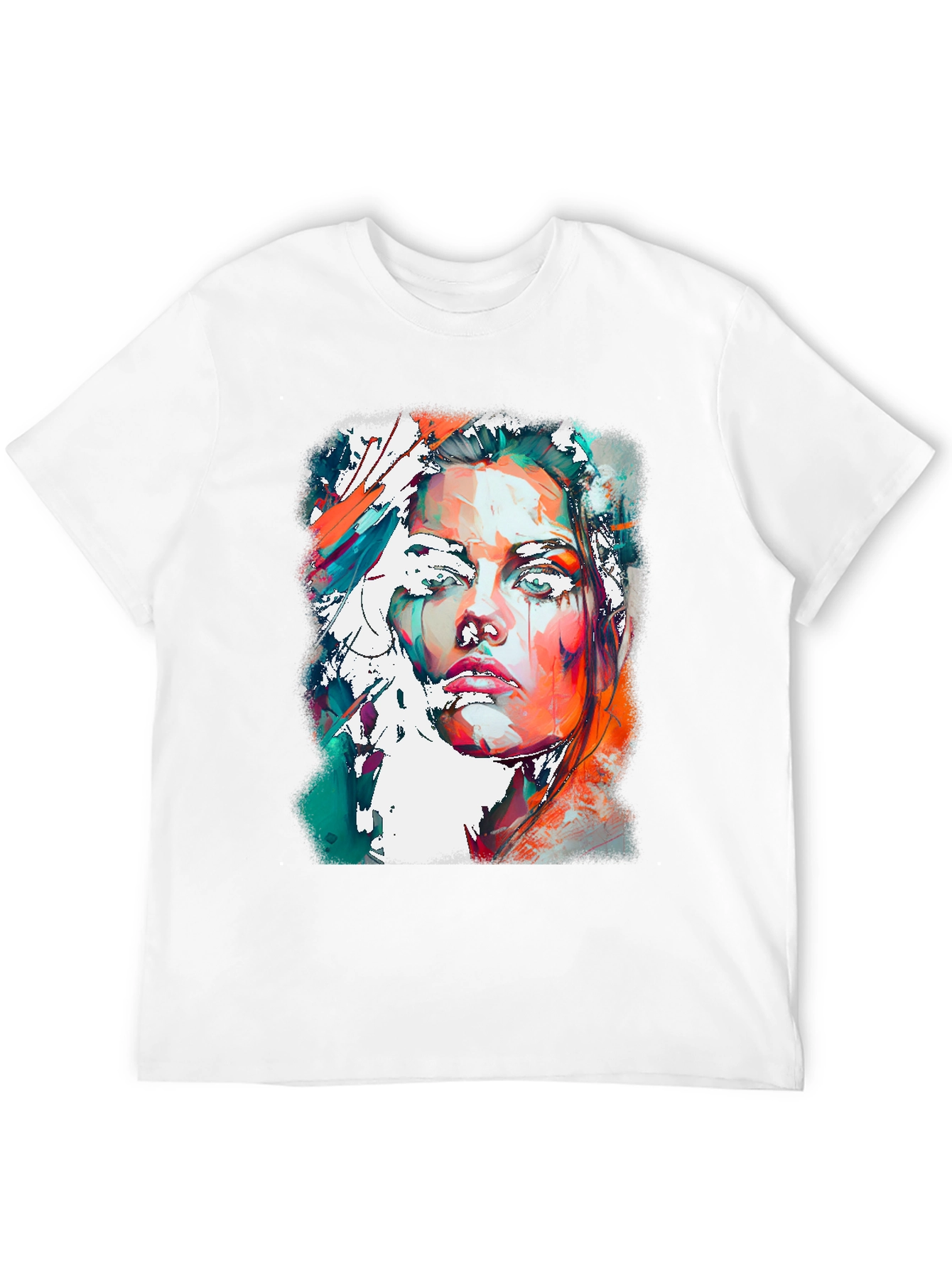 Black Abstract Woman Portrait Graphic Tee view 12