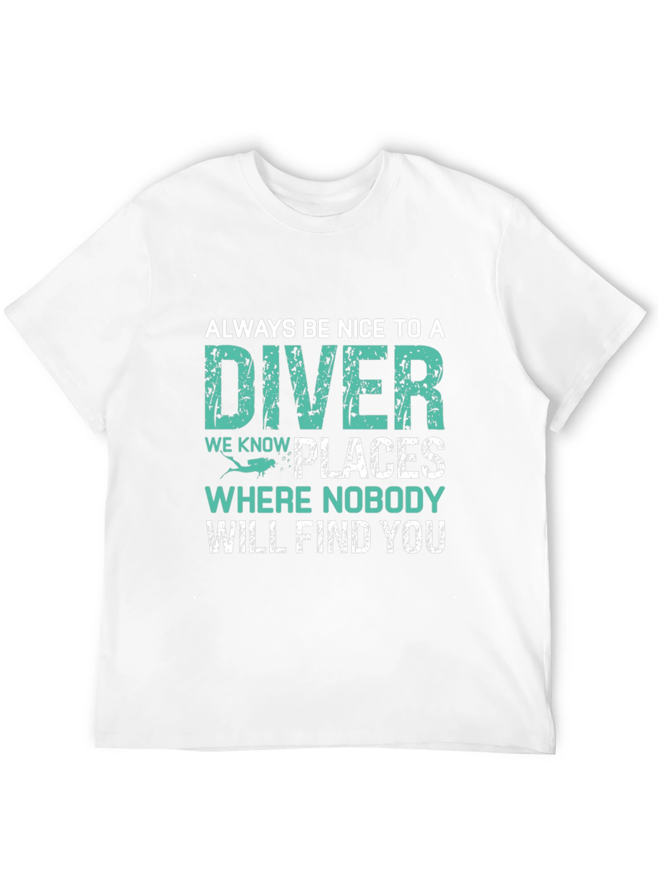 Black Funny Diver T-Shirt - Be Nice to a Diver view 12