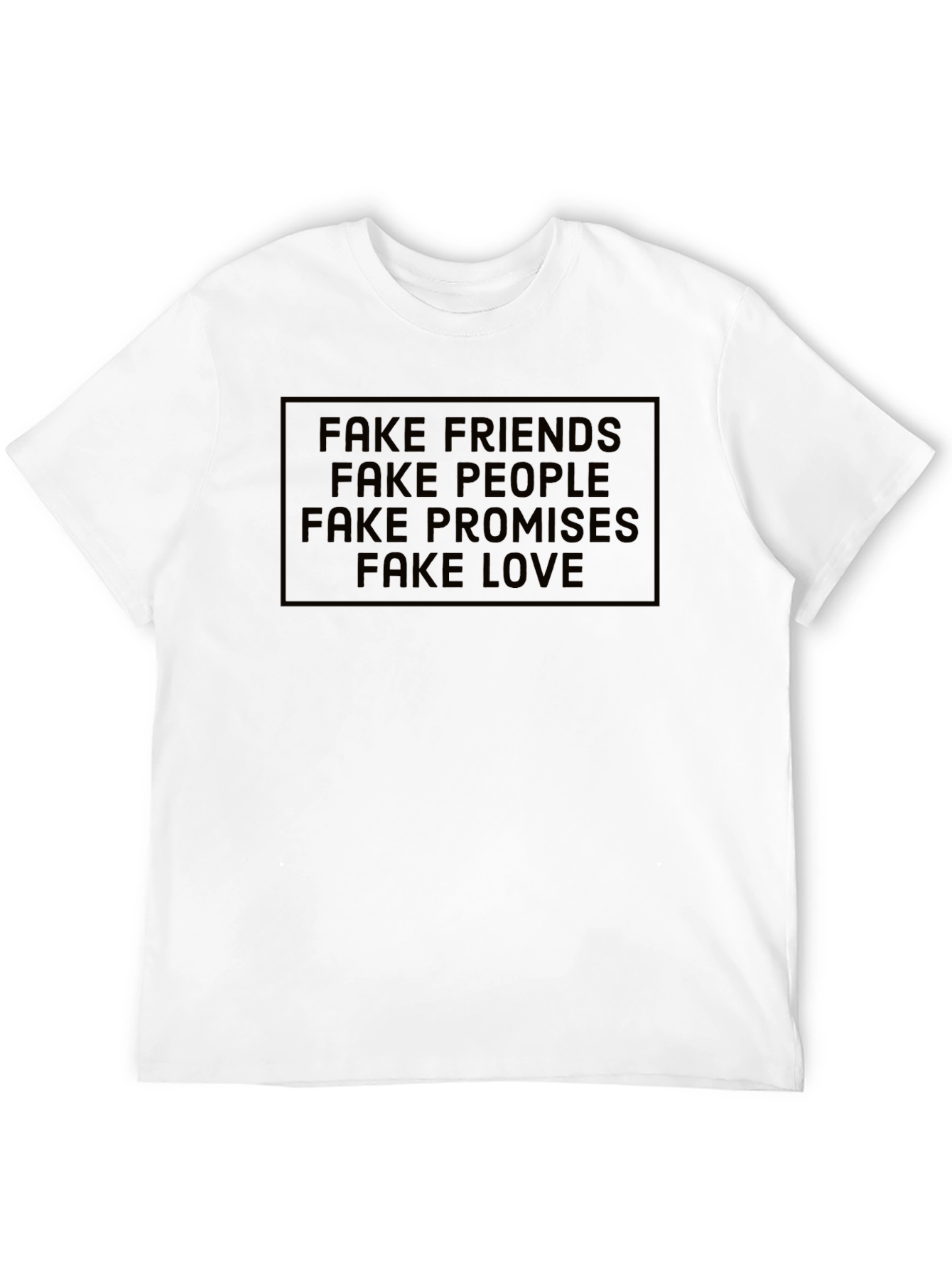 Black Fake Friends Graphic Print T-Shirt view 12