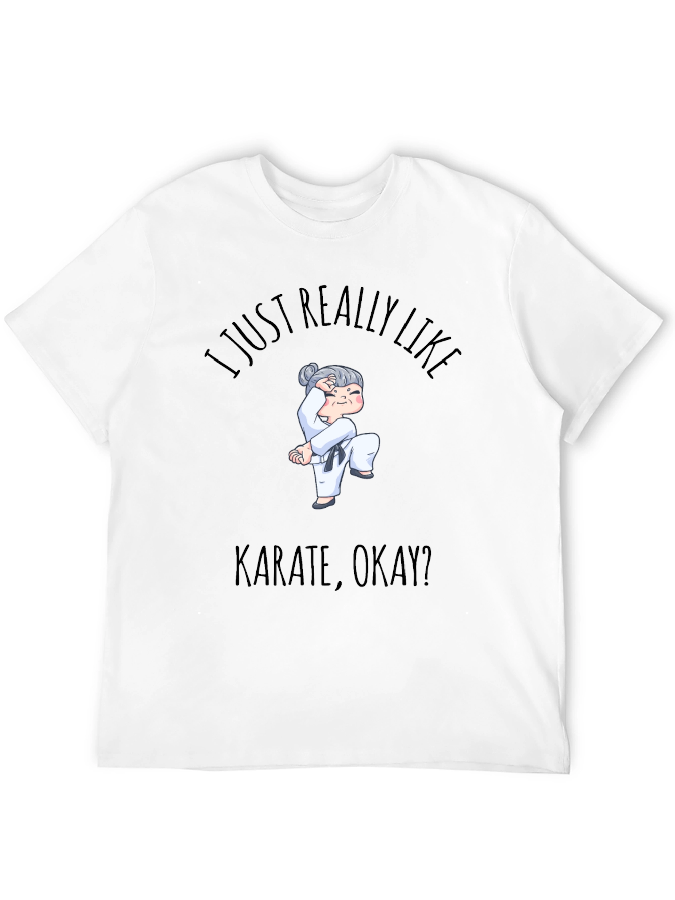 Black Karate Grandma Black T-Shirt view 12