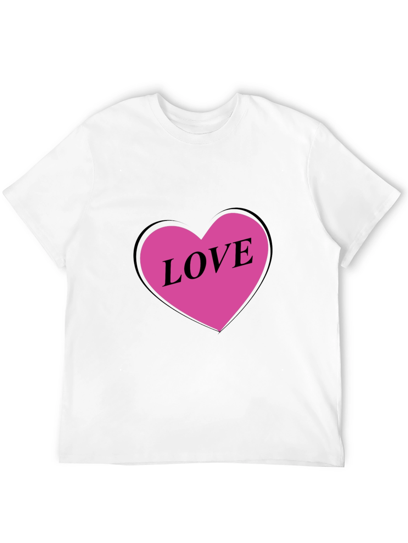 Black Love Heart Graphic Black T-Shirt view 12