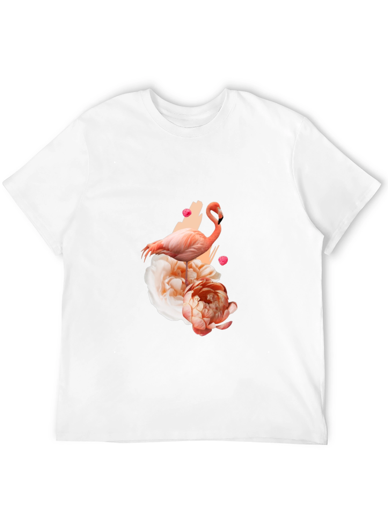 Black Flamingo Floral Graphic Tee - Black Cotton Blend Shirt view 12