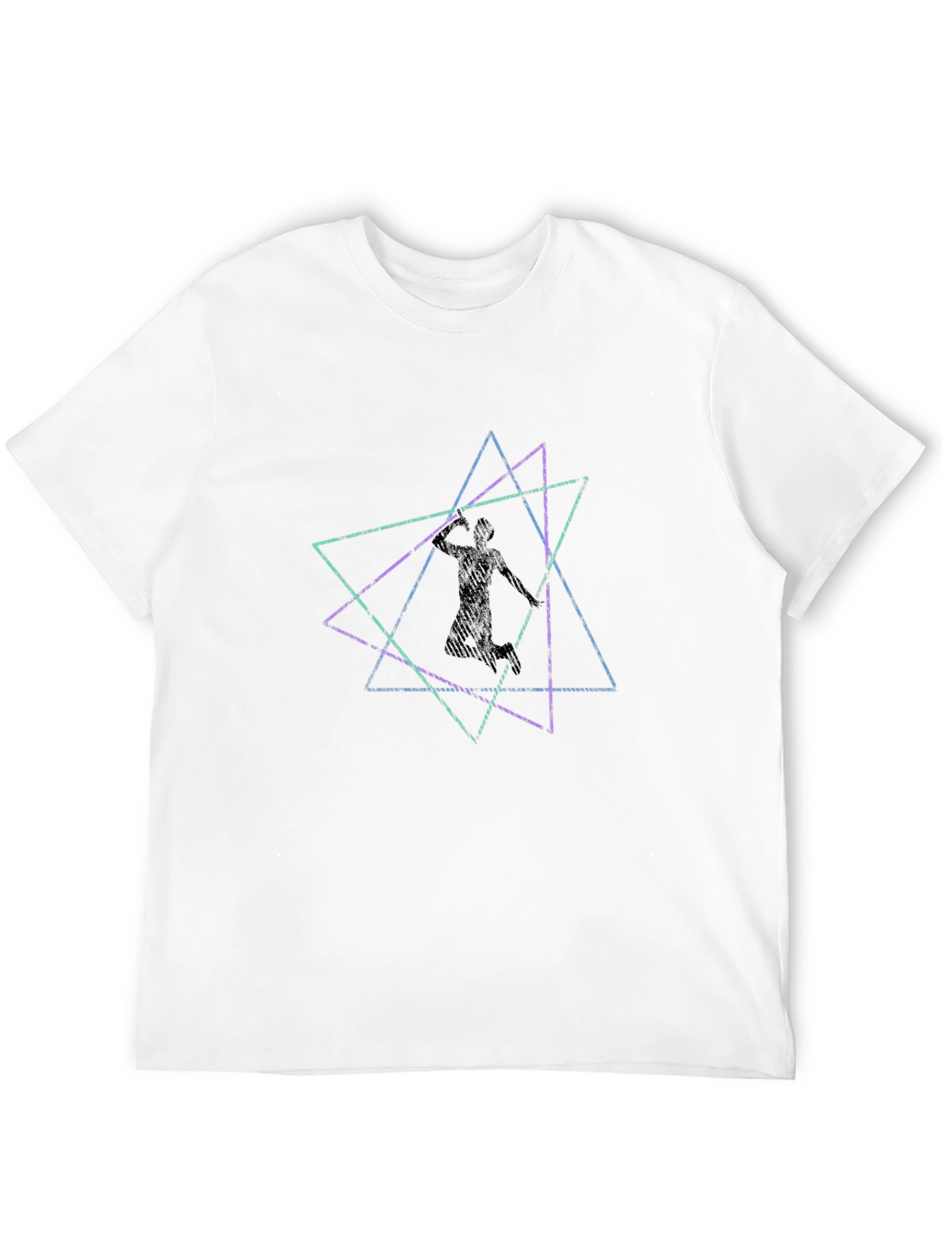 Black Geometric Athlete Graphic Black Tee view 12