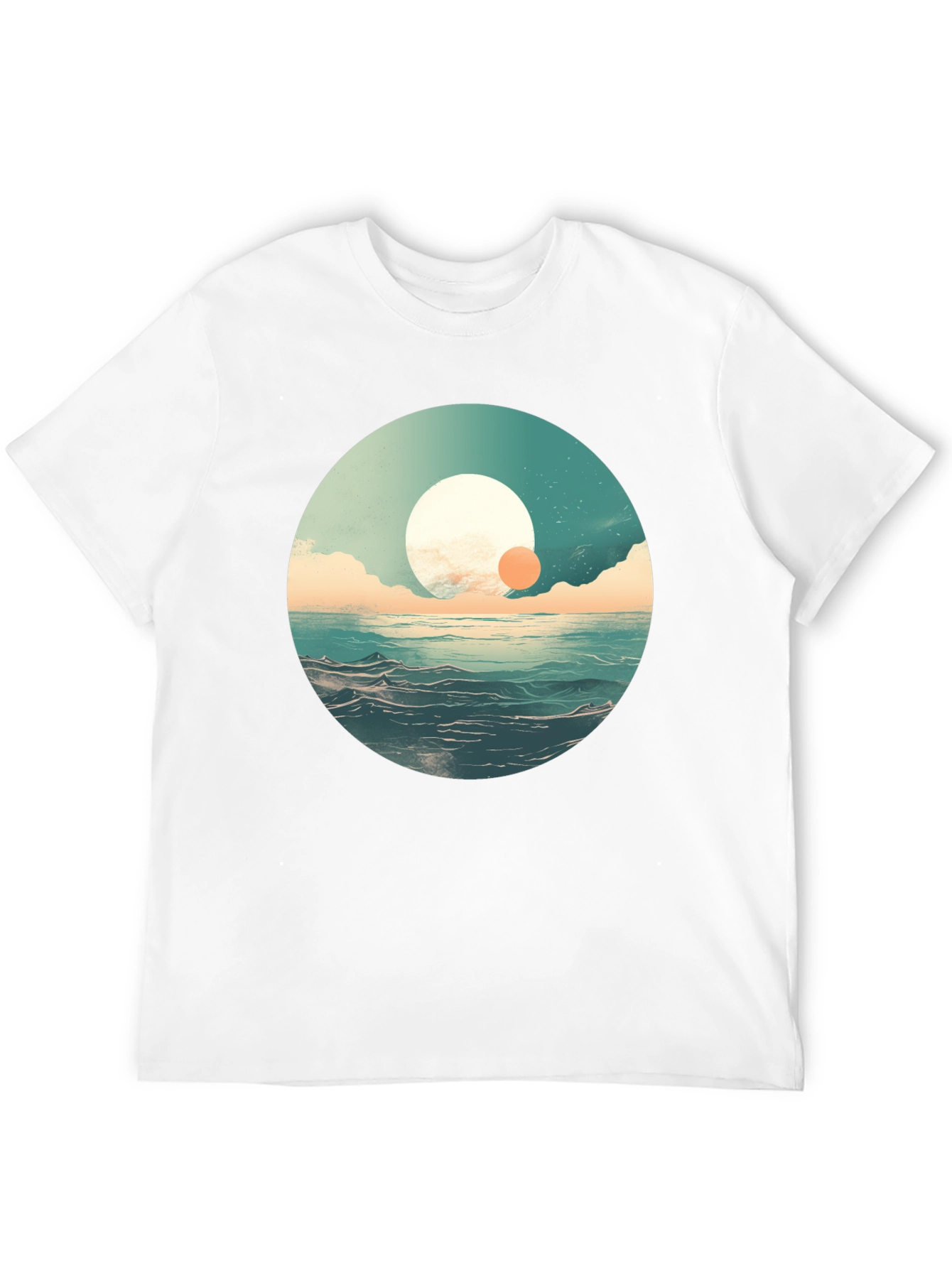 Black Ocean Sunrise Graphic Tee - Black Crew Neck view 12