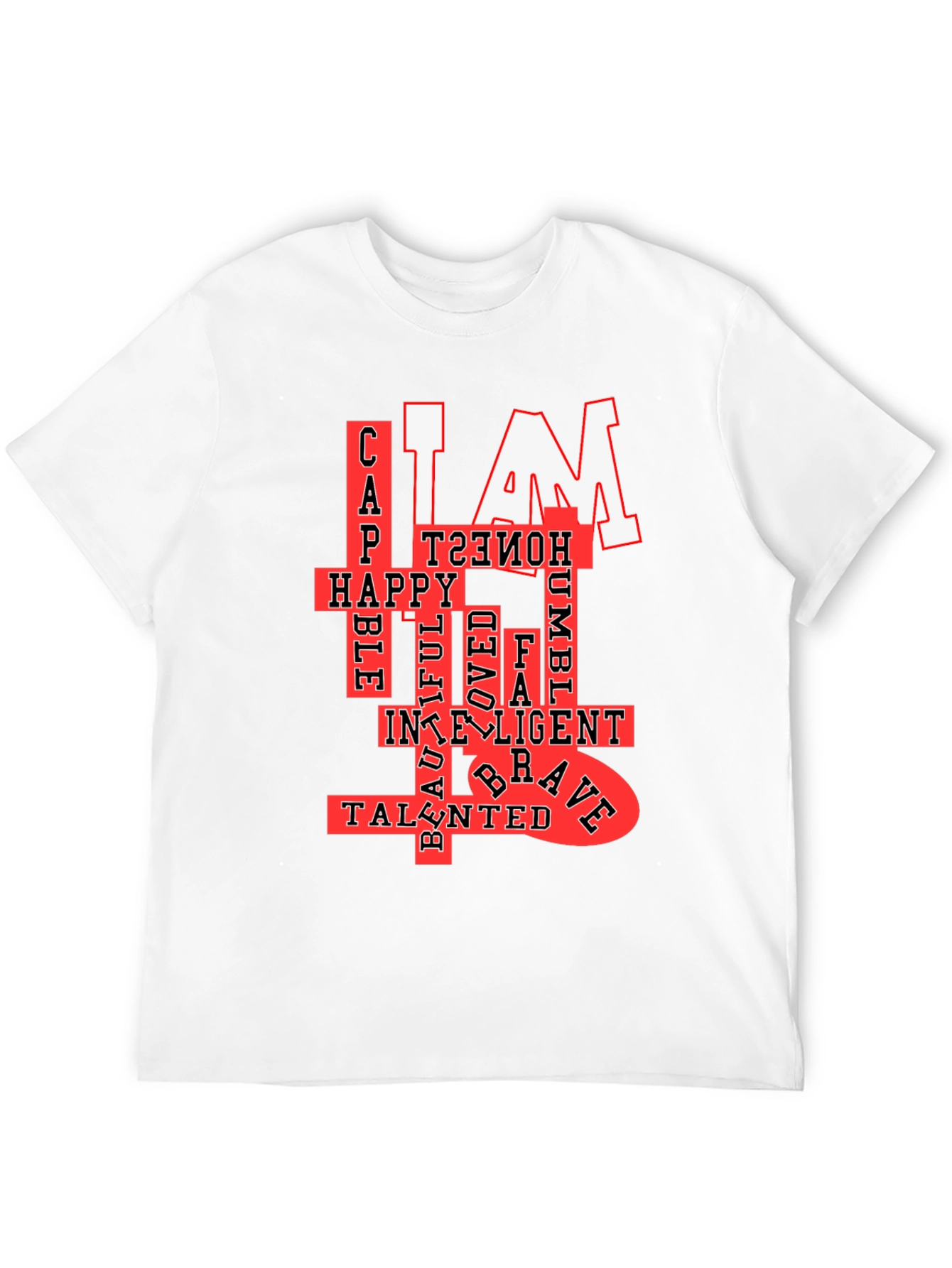 Black I AM T-Shirt: Confident, Happy & Talented  view 12