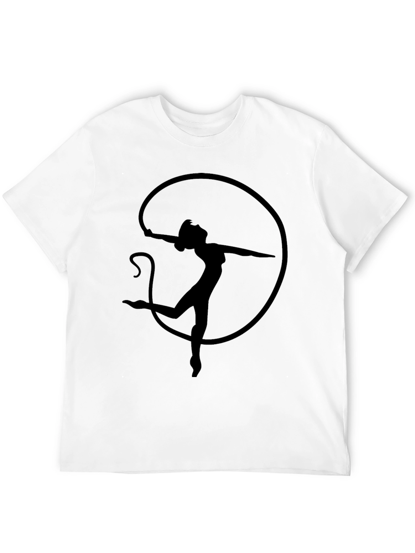Black Silhouette Dancer Tee - Black Cotton Graphic T-Shirt view 12