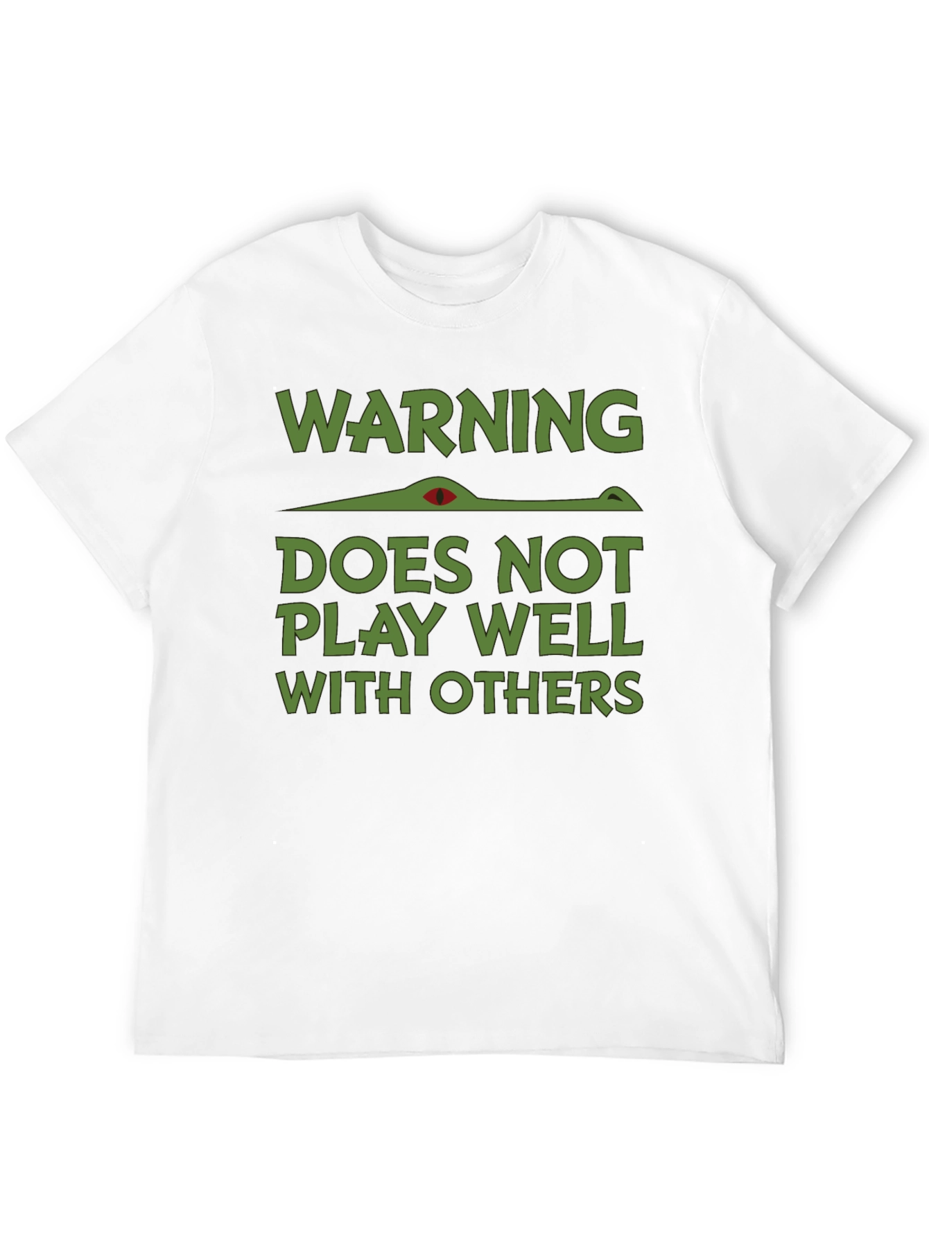 Black Warning: Does Not Play Well With Others T-Shirt view 12