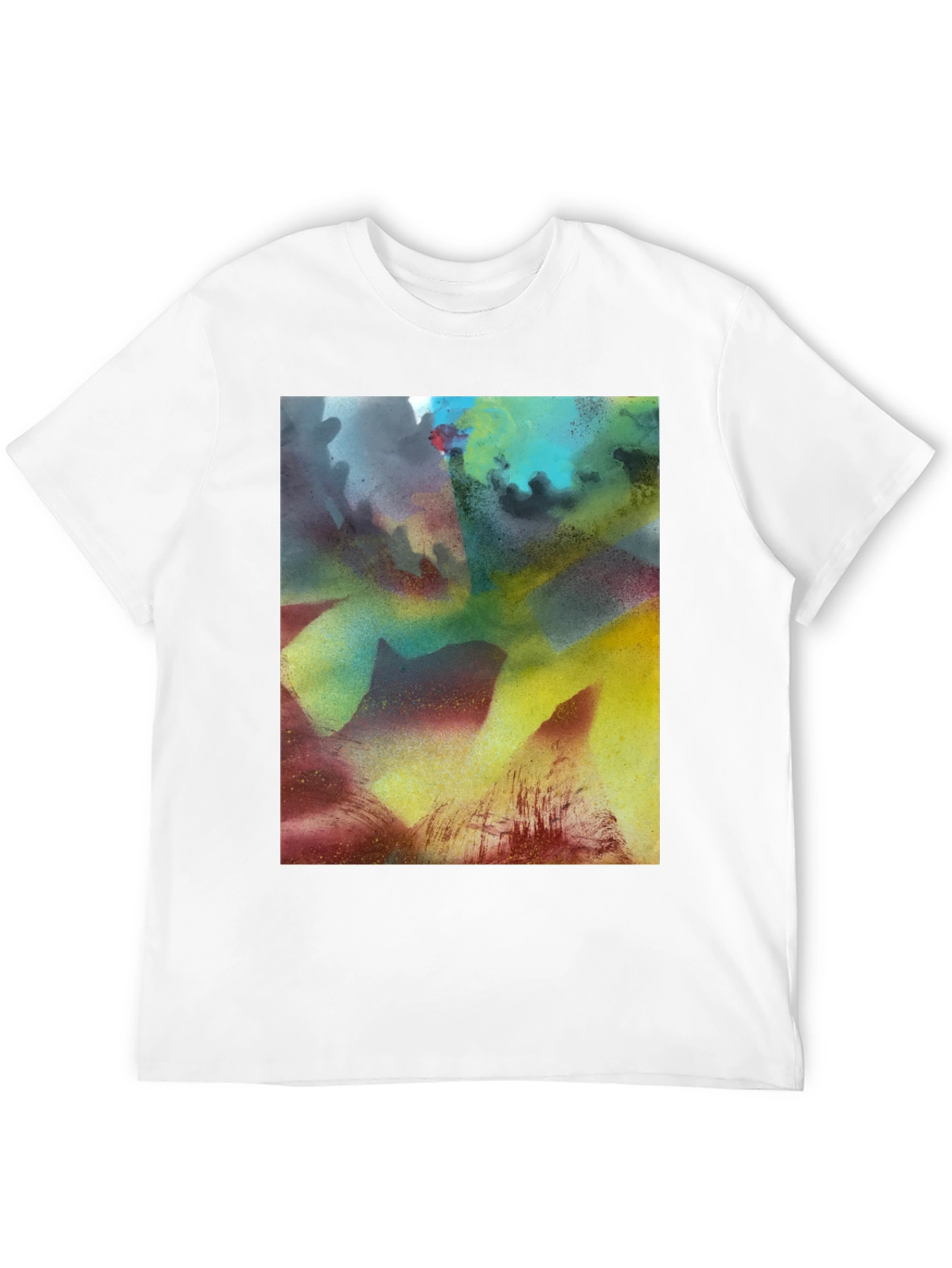 Black Abstract Art Print Black Crew Neck Tee view 12