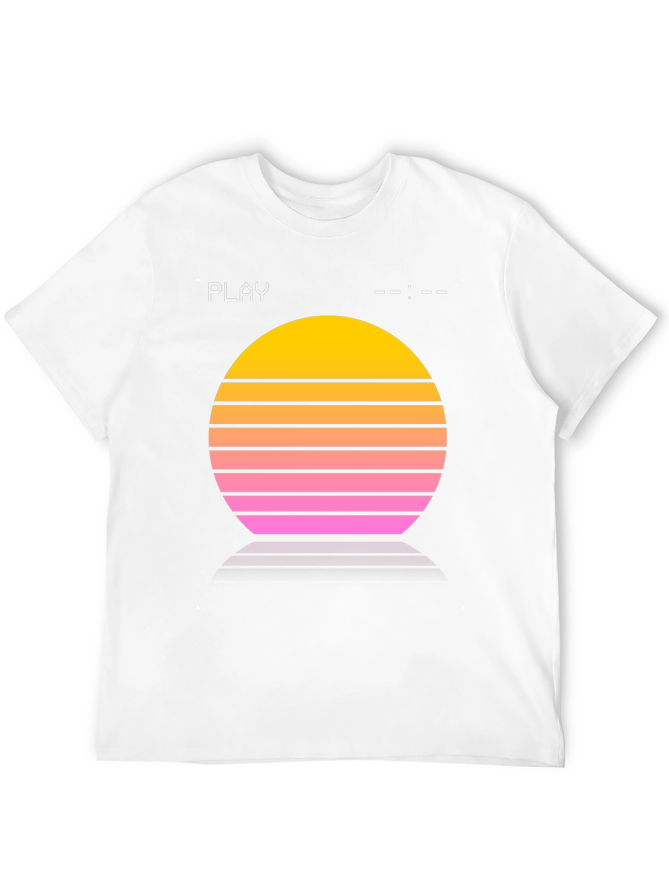Black Retro Sunset Tee - Synthwave Style view 12