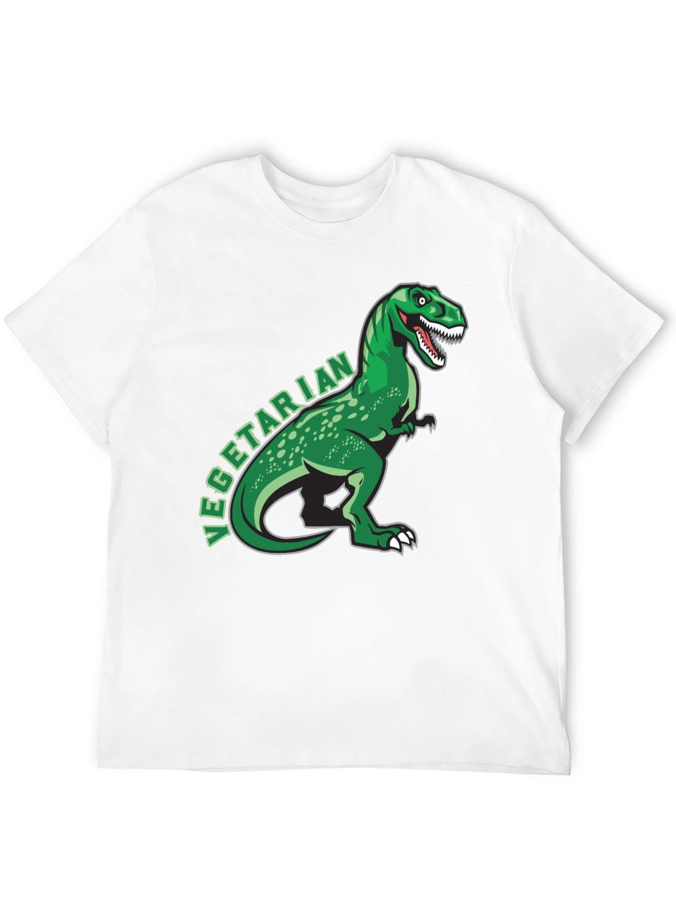 Black Vegetarian Dinosaur T-Shirt - Funny Graphic Tee view 12