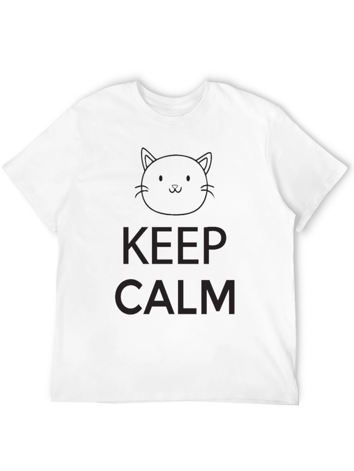 Black Keep Calm Cat Graphic T-Shirt - Black view 12