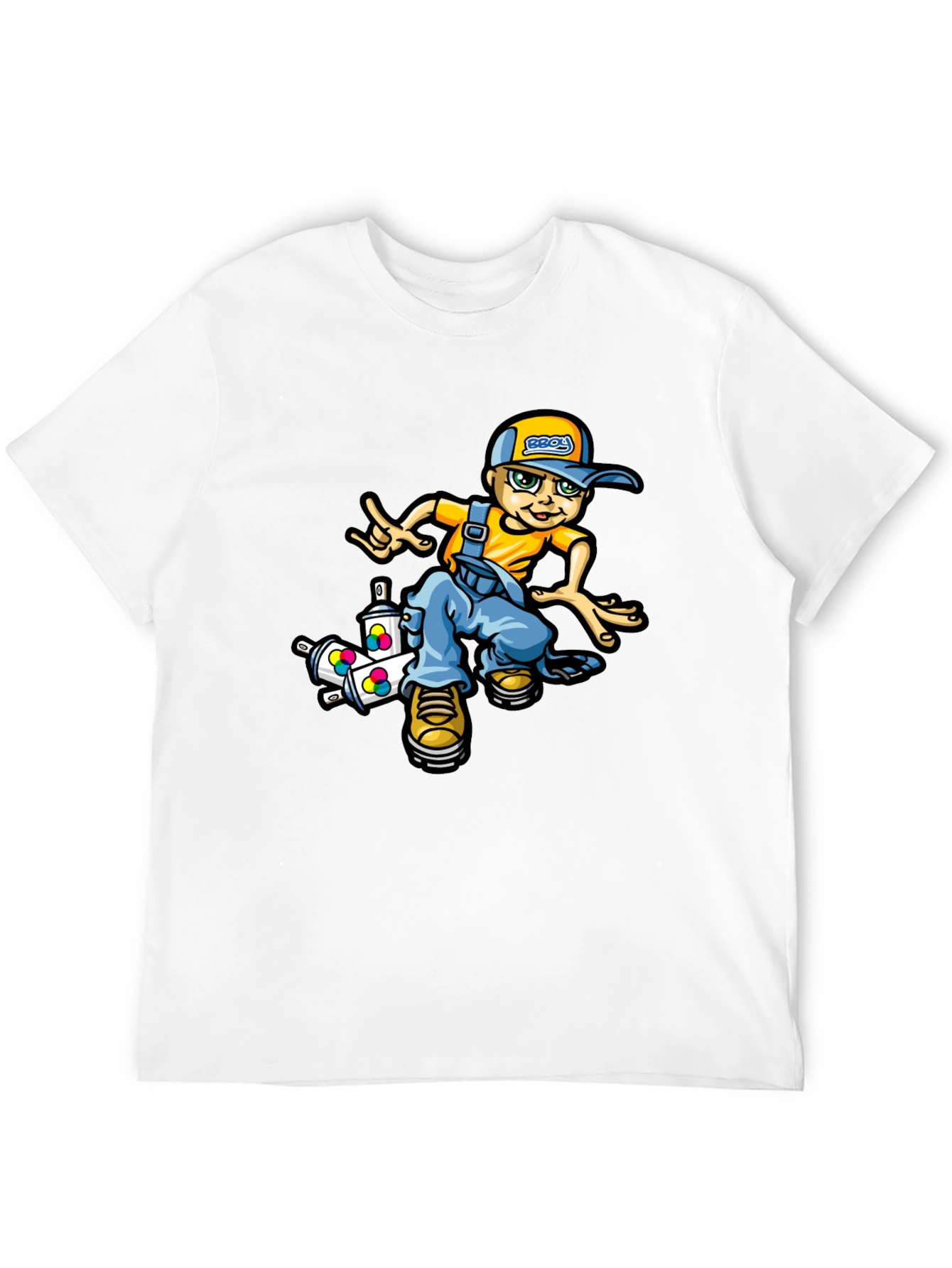 Black Cool Cartoon Boy T-Shirt view 12