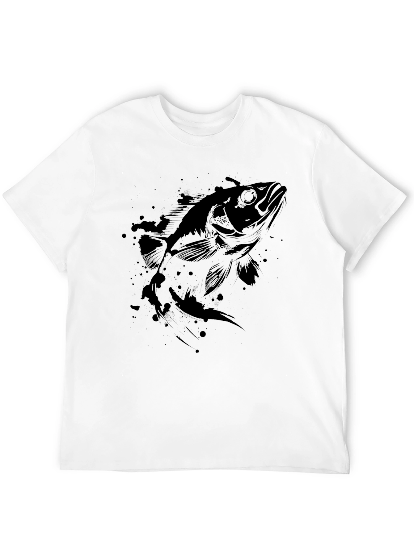 Black Fish Graphic Print Black T-Shirt for Men view 12