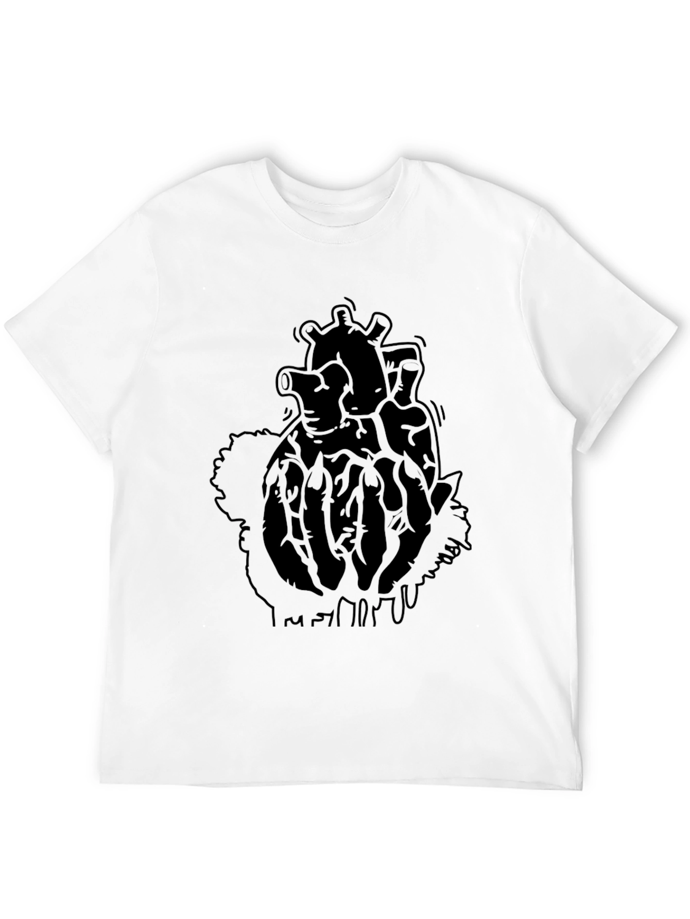 Black Men's Black Anatomical Heart Graphic Tee view 12