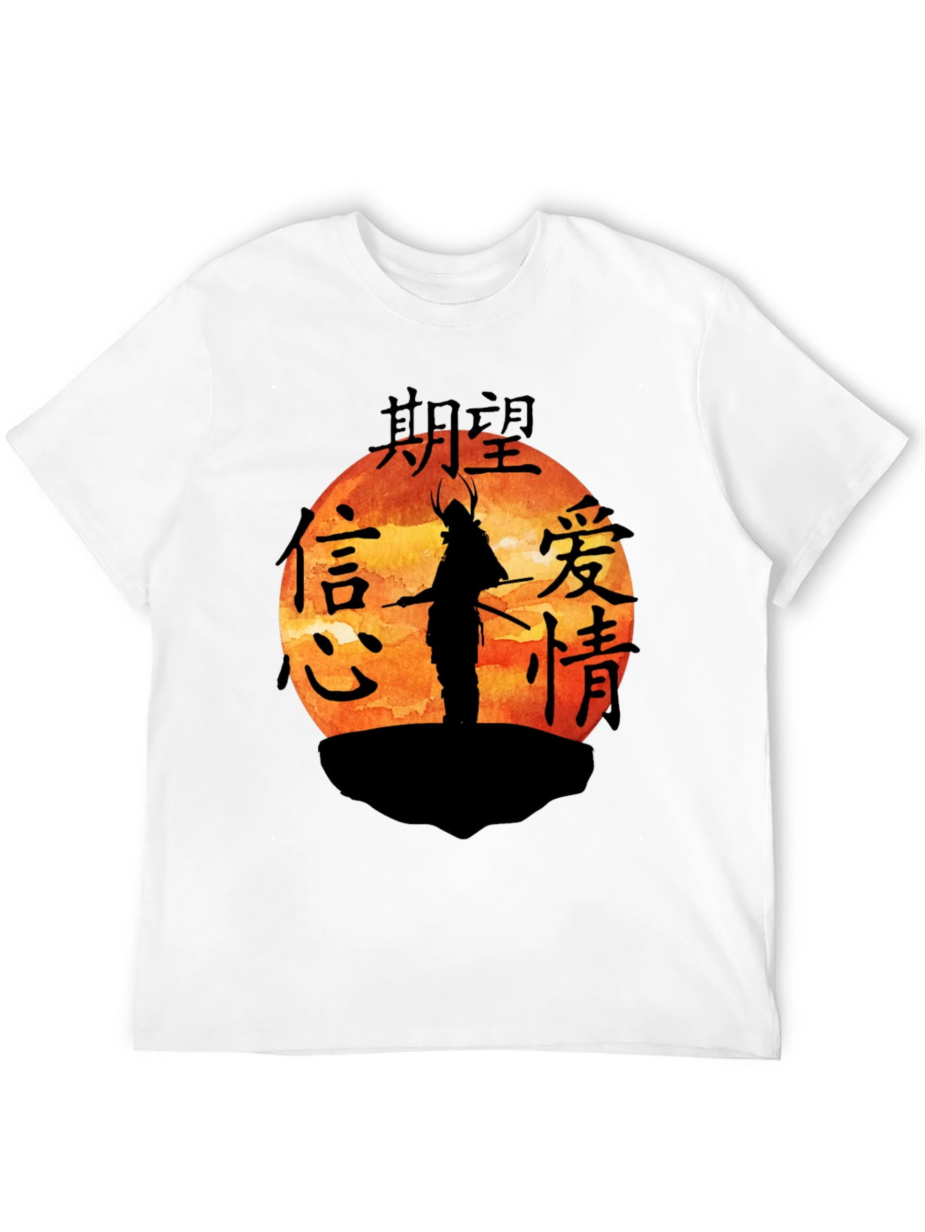 Black Samurai Sunset Graphic Tee - Black Cotton view 12