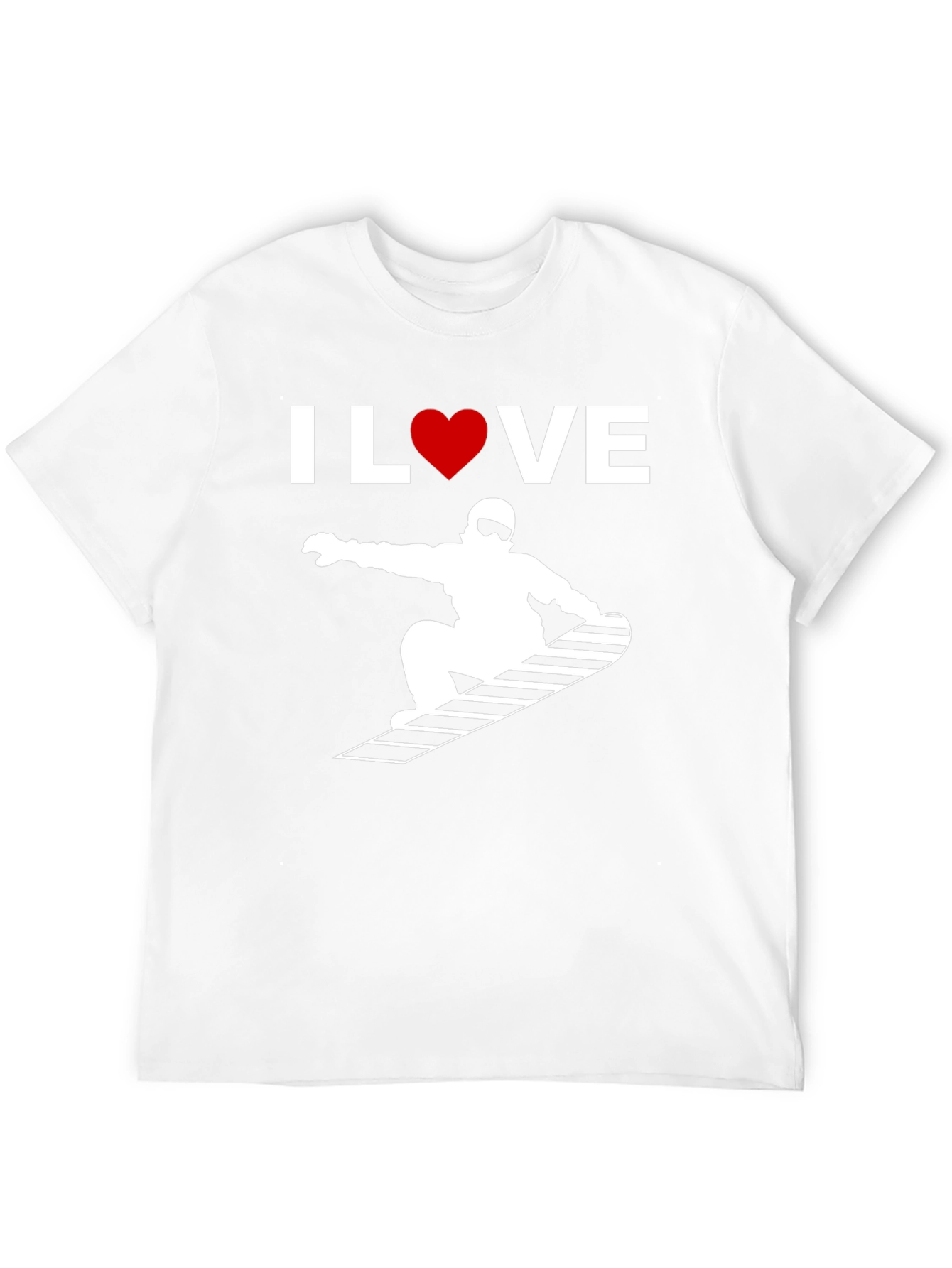 Black I Love Snowboarding Graphic Tee - Black Cotton T-Shirt view 12