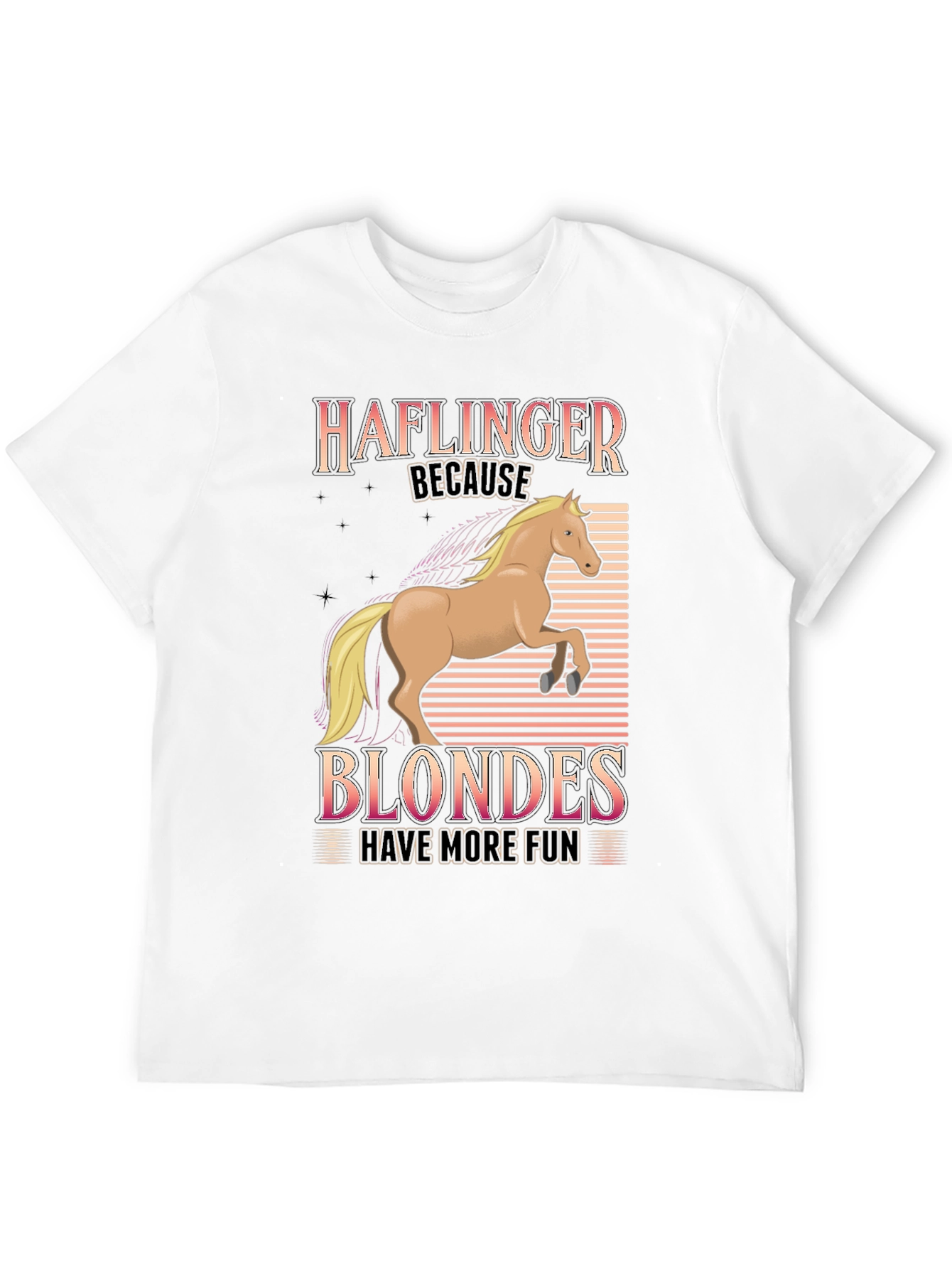 Black Haflinger Blondes Have More Fun T-Shirt view 12