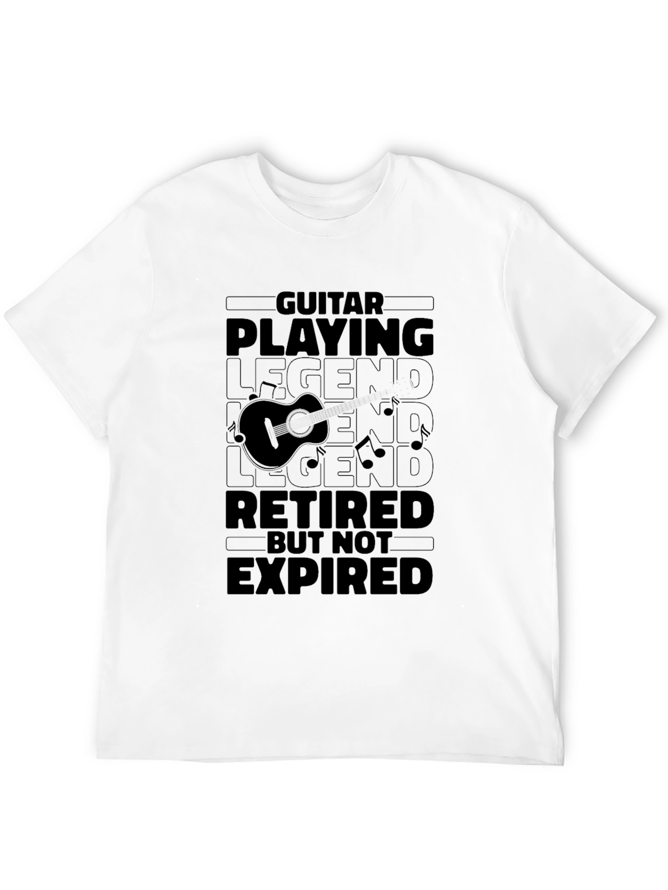 Black Guitar Playing Legend Retired T-Shirt view 12